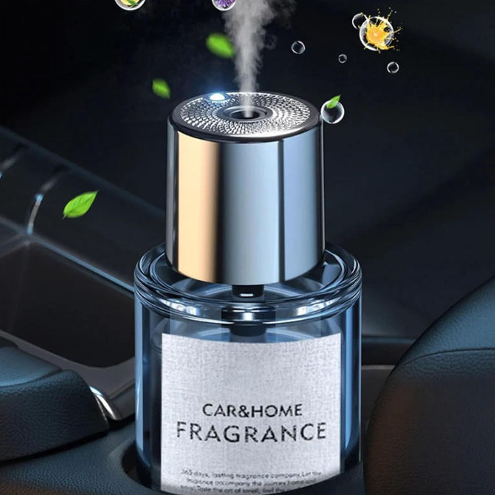 Smart Ultrasonic Car Air Freshener with 5-Speed Adjustment & Auto On/Off - Aromatherapy Diffuser for Fresh Lemon Scent - Perfect for Cars, Offices & Home Use