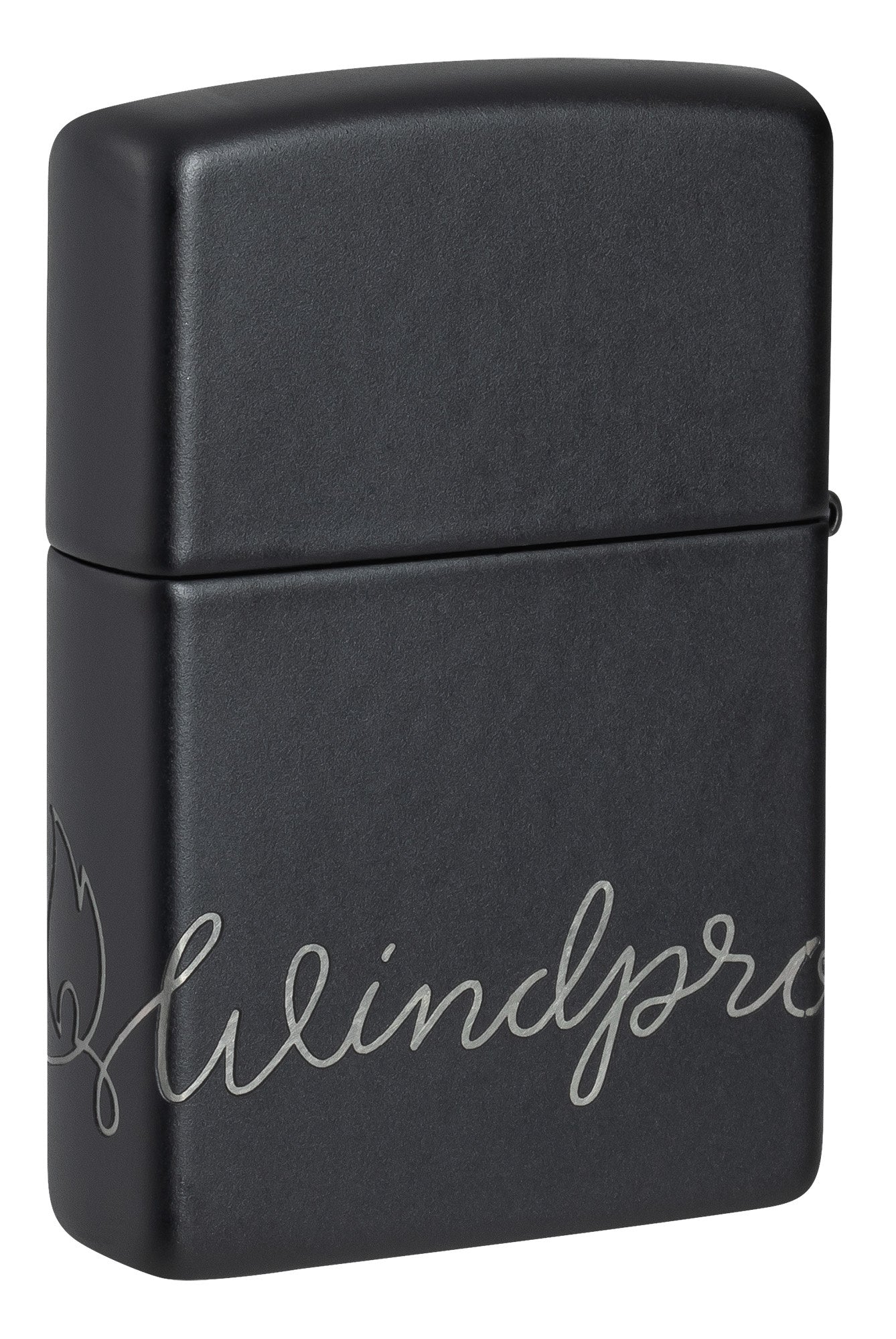 Zippo Matte Black Lighter with Cursive Lettering Design - Perfect for Outdoor Camping, Travel & Everyday Carry (ECG)