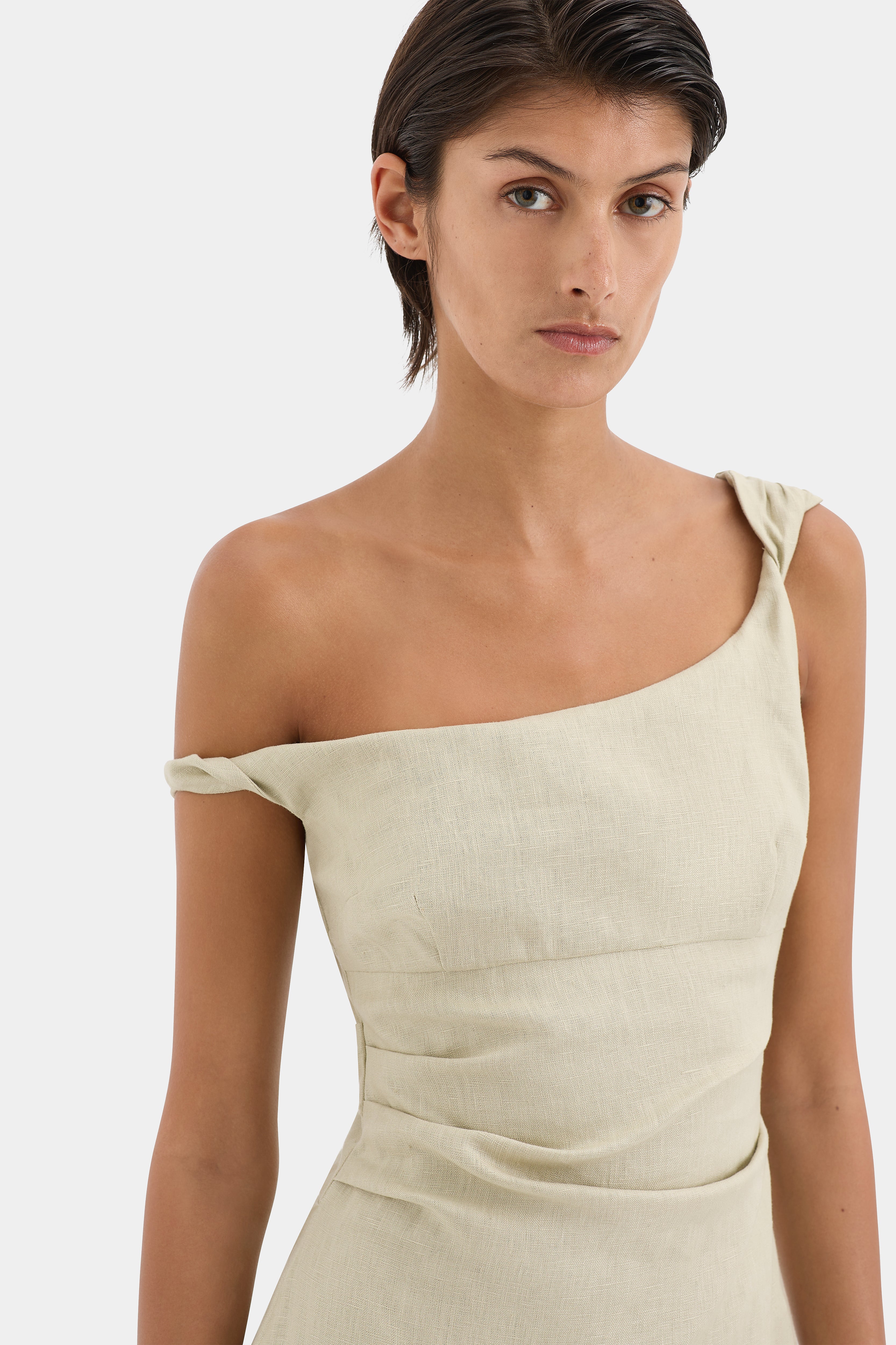 Tamara Twist Midi Dress for Women - Flowy Summer Dress with Unique Twist Detail, Perfect for Beach Vacation, Date Night & Casual Outings