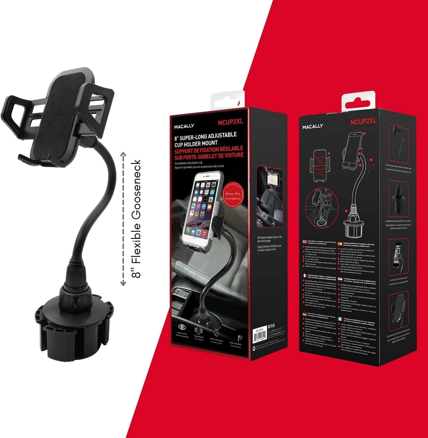 Macally Car Cup Holder Phone Mount - 8