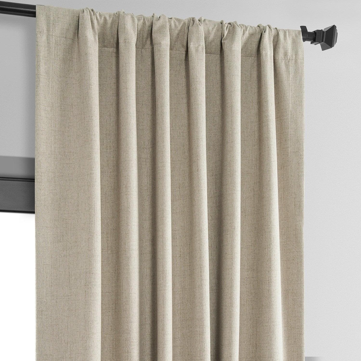 Light Tan Thermal Insulated Blackout Curtains - Linen Weave Textured Window Drapes for Bedroom & Living Room - Energy Saving & Noise Reducing Home Decor