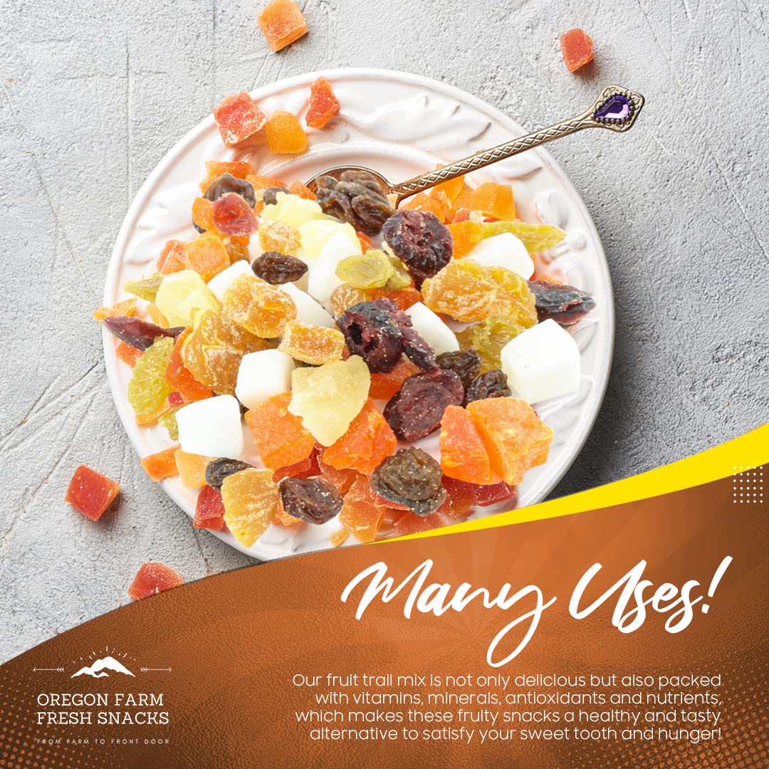 **Oregon Farm Fresh Dried Fruit Mix – 24oz Healthy Snacks | Natural Trail Mix with Mixed Fruits for Adults & Kids | Perfect for Breakfast, Baking, On-the-Go Snacks & Office Lunch**