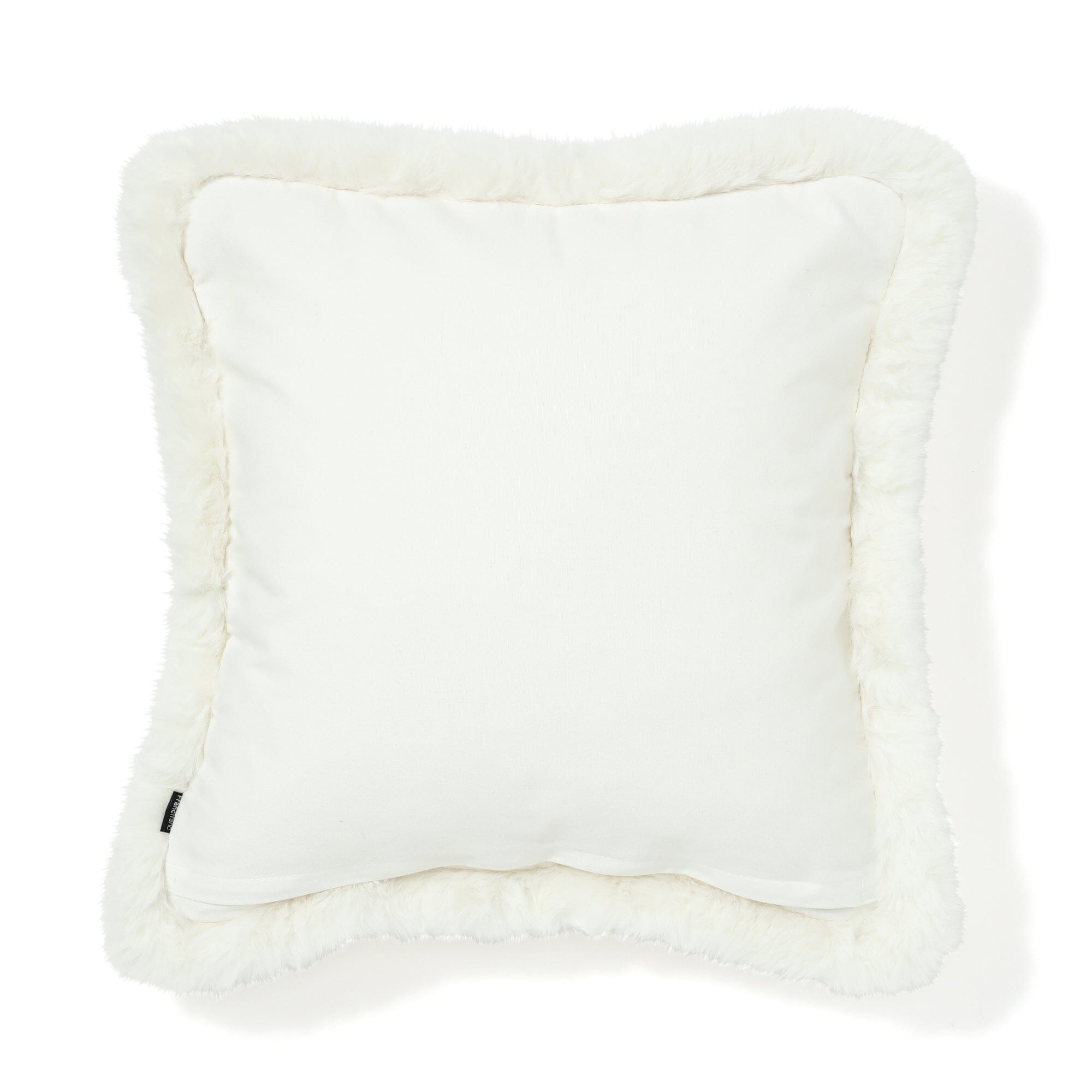 Soft Knit & Faux Fur Cushion Cover 18x18 Inches - Cozy White Decorative Pillow Case for Living Room, Bedroom & Sofa - Machine Washable & Reversible Home Decor