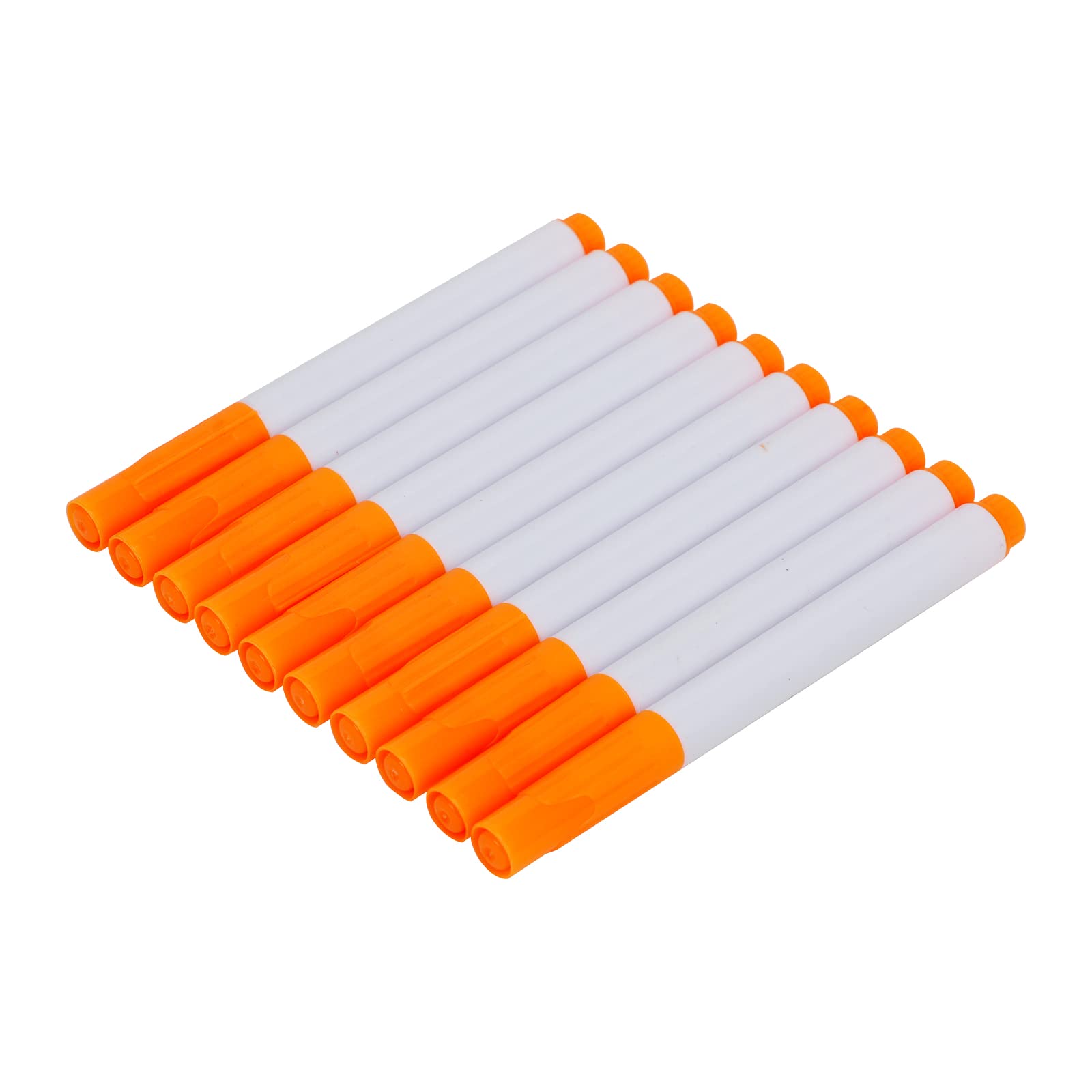 10-Pack Liquid Chalk Markers - Dust-Free Erasable Whiteboard Pens, Water-Based Non-Toxic Wet Erase Fine Tip Chalkboard Markers for Kids, Teachers & Office Use - Perfect for Classrooms, Restaurants & Home Organization (10 Orange Pens)