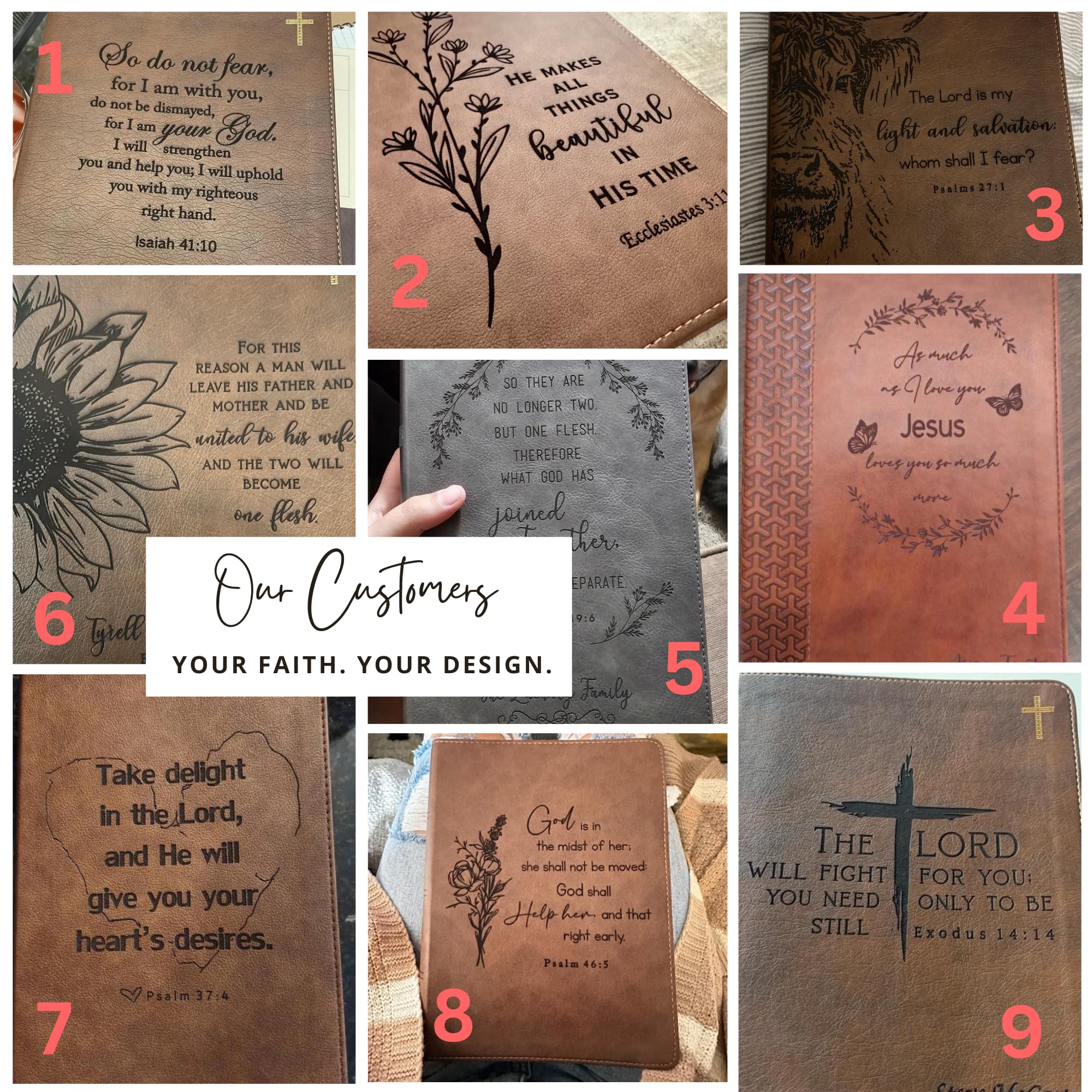 Custom Engraved ESV Bible - Personalized Large Print Double-Column English Standard Holy Bible with Designer Assistance | Perfect for Weddings, Baptisms & Spiritual Gifts