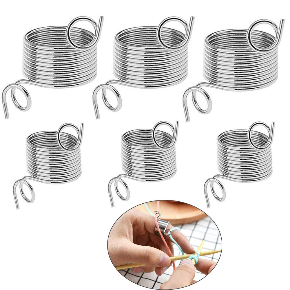 VinBee 6-Pack Crochet Loop Rings - Finger Holder for Knitting & Crafts