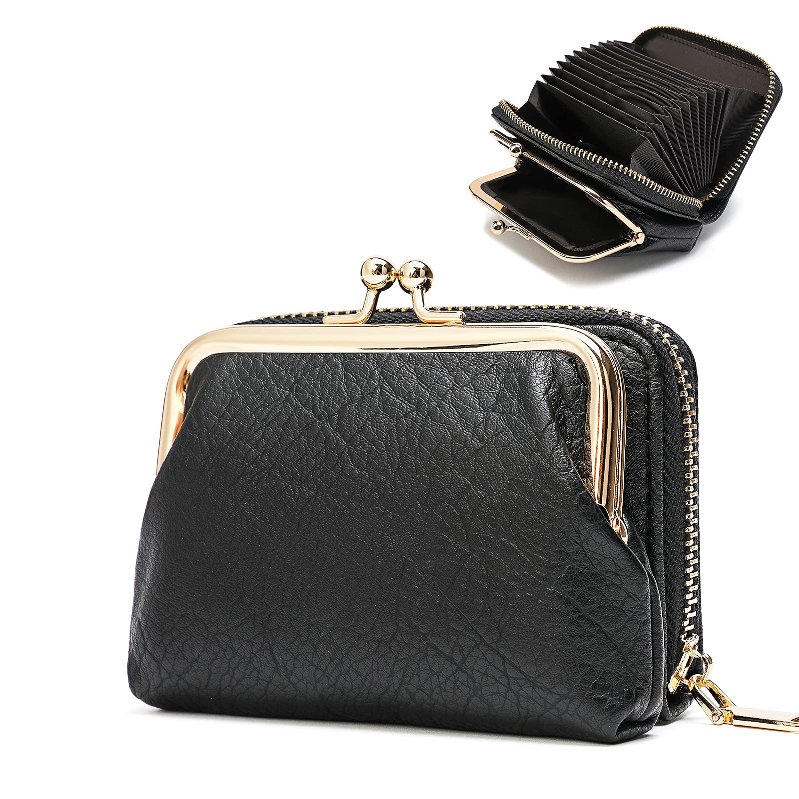 2 in 1 Women's Wallet & Coin Purse - Slim Credit Card Holder with Zipper Closure, RFID Blocking, Fashionable Small Clutch for Girls & Teens (Perfect for Travel, Shopping & Daily Use)