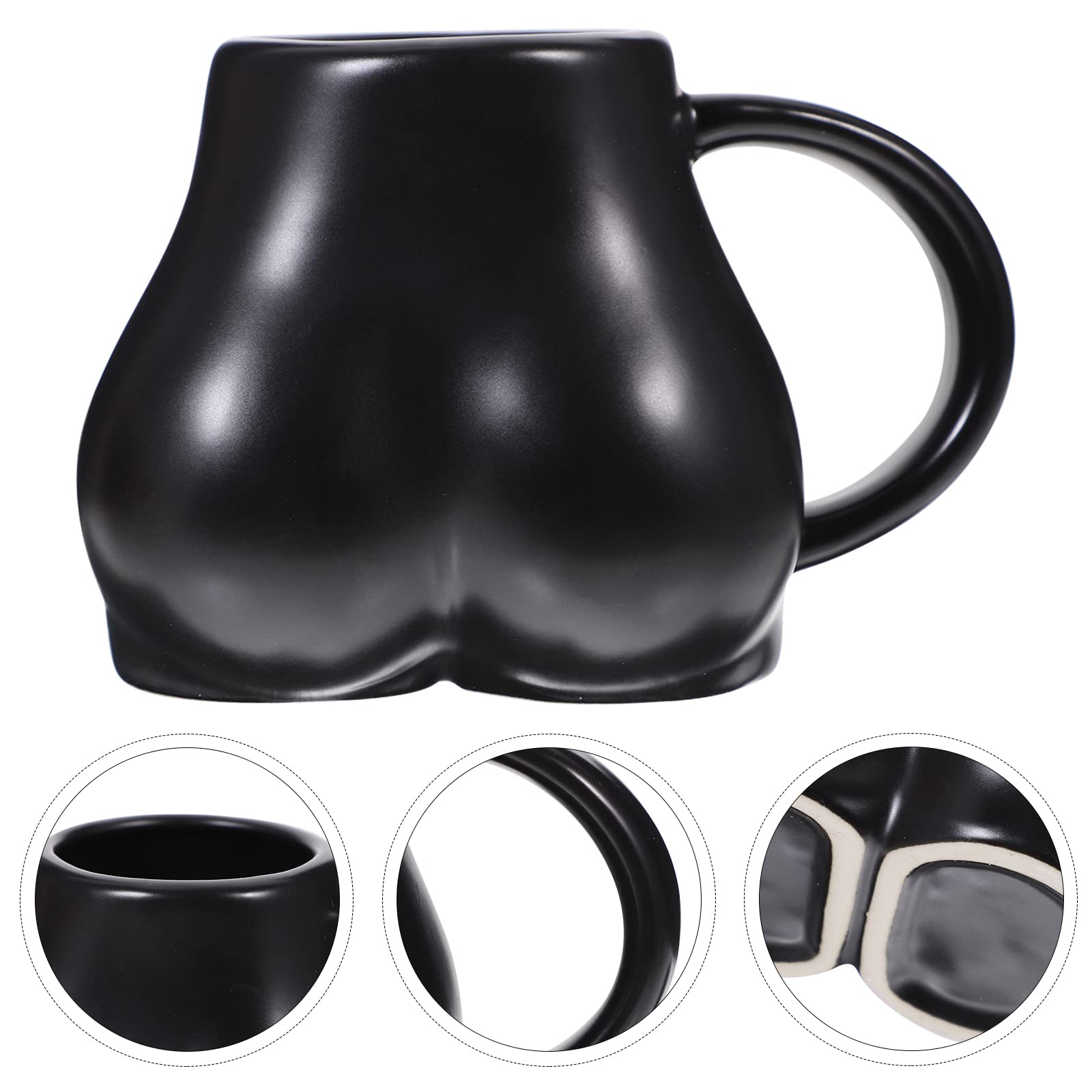 Jojofuny Creative Butt Shaped Mug - Funny Ceramic Coffee Cup for Desk Decor, Unique Gift for Coffee Lovers - Perfect for Office, Home & Gag Gifts