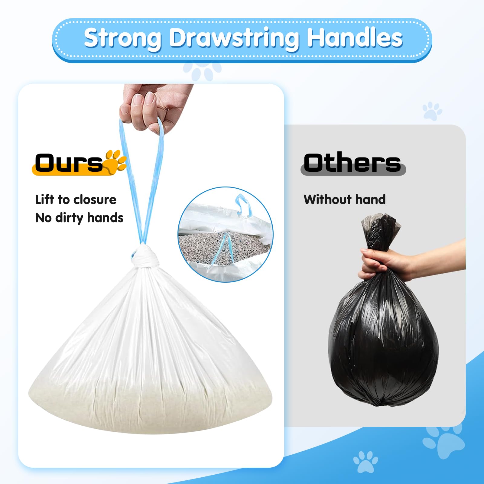 Self-Cleaning Cat Litter Box Liners - 60 Count Drawstring Waste Bags, Compatible with Automatic Litter Robot & Smart Litter Boxes | Odor Control, Leak-Proof Design for Easy Cleanup | Perfect for Multi-Cat Homes & Busy Pet Owners