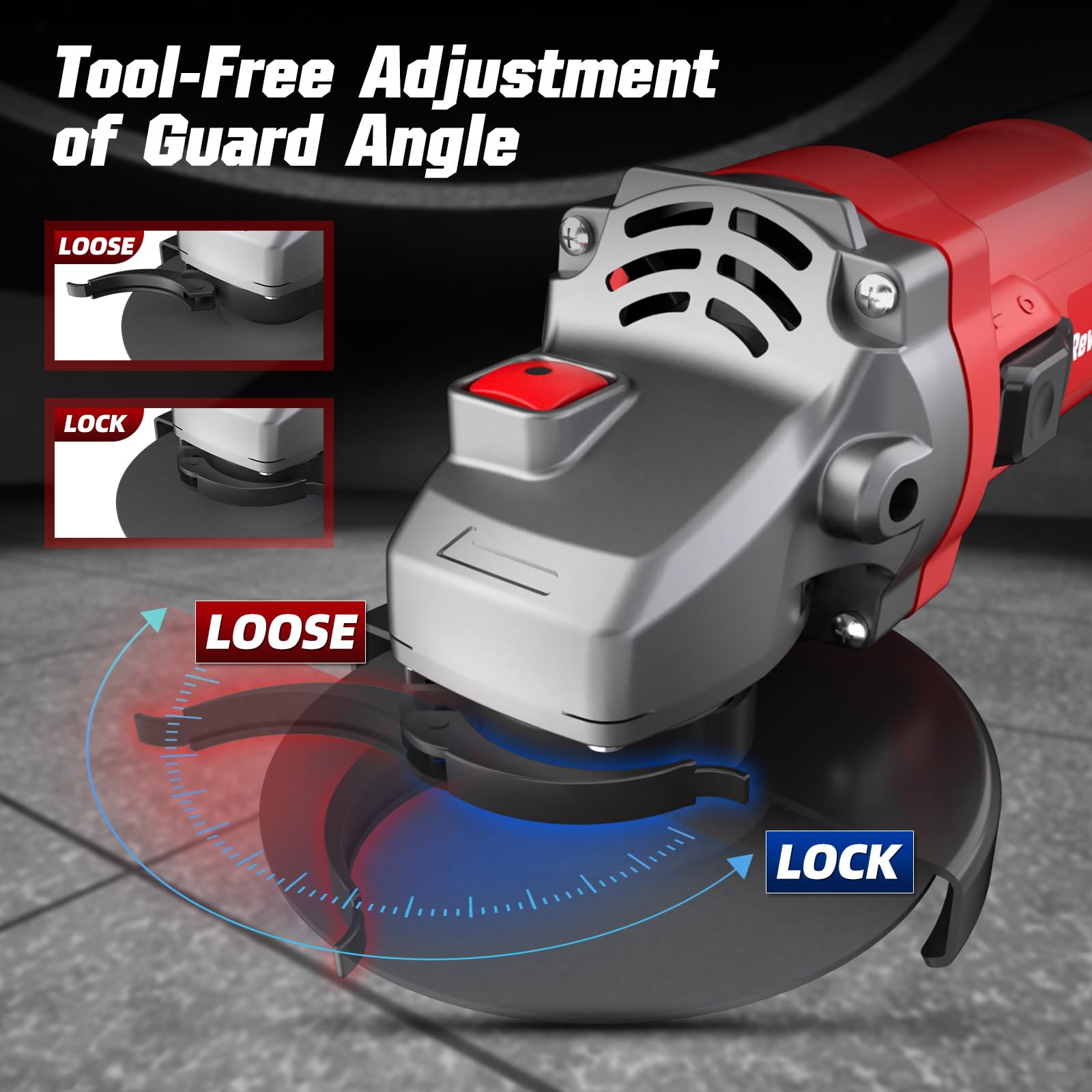 7.5-Amp 4-1/2 Inch Angle Grinder - 12000 RPM Electric Power Tool with Cutting Wheel, Grinding Wheel & Flap Disc - Perfect for Metal Cutting, Grinding, Polishing & DIY Projects