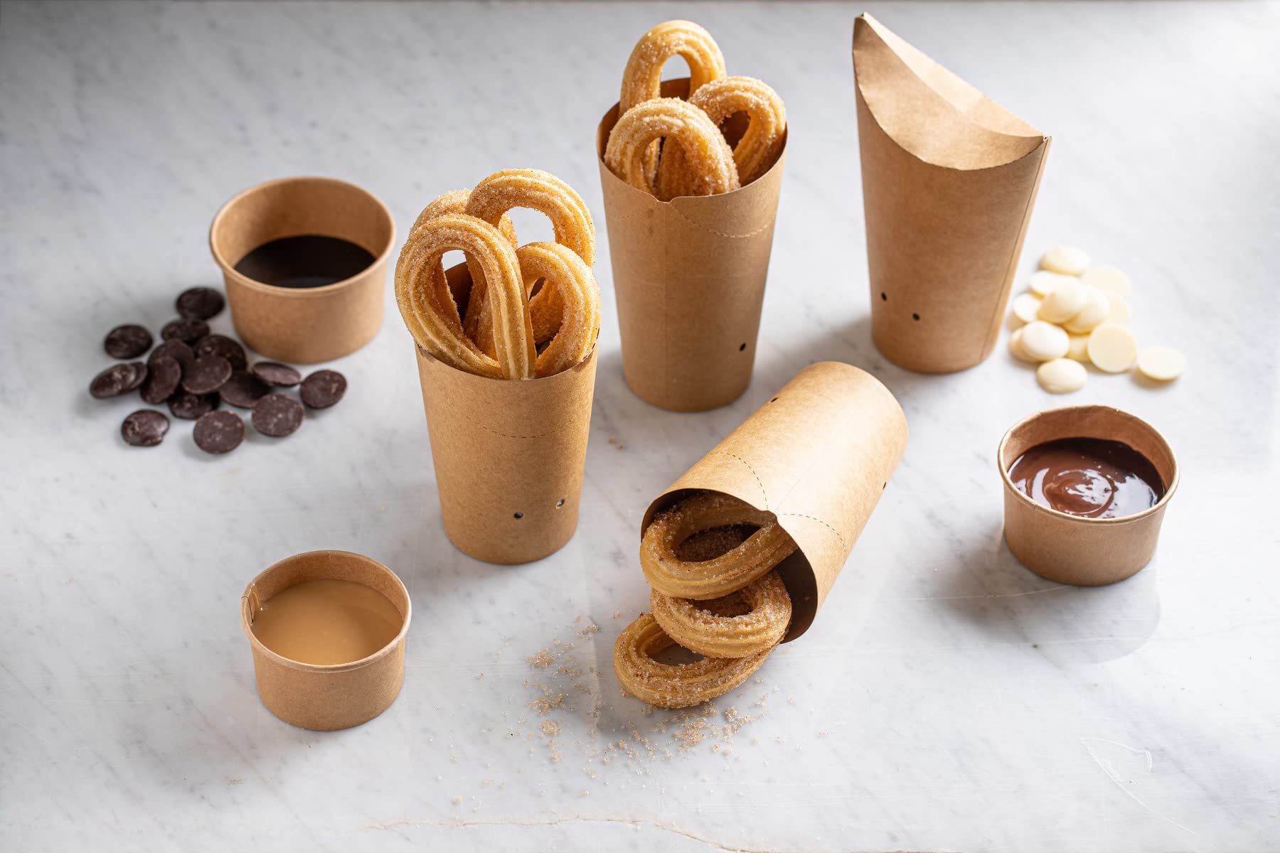Eco-Friendly Brown Kraft Paper French Fry Holders - Disposable Food Containers for Fries & Wraps (5.5 oz, Case of 1200) | Perfect for Fast Food Restaurants, Food Trucks & Takeout Services