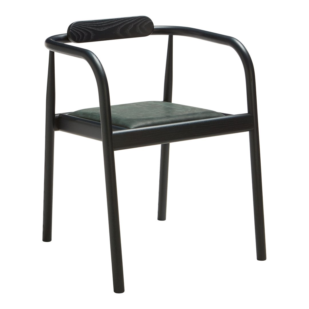 Modern Ahm Armchair with Upholstered Seat - Stackable Lounge Chair for Living Room, Office or Outdoor Patio