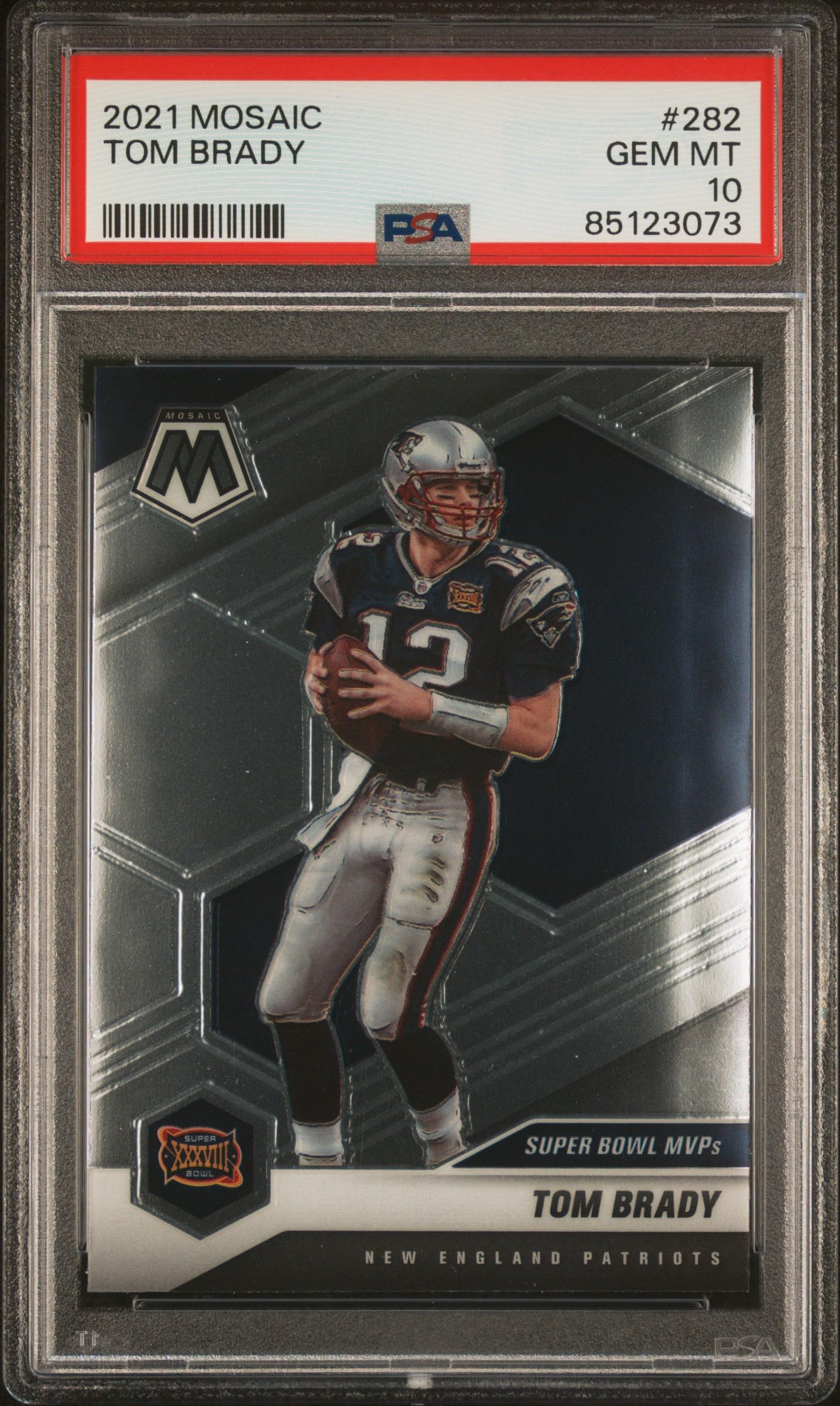 Tom Brady 2021 Panini Mosaic Football Card #282 PSA 10 Gem Mint - Rare Collectible for NFL Fans & Sports Memorabilia Enthusiasts - Perfect for Display, Investment & Trading