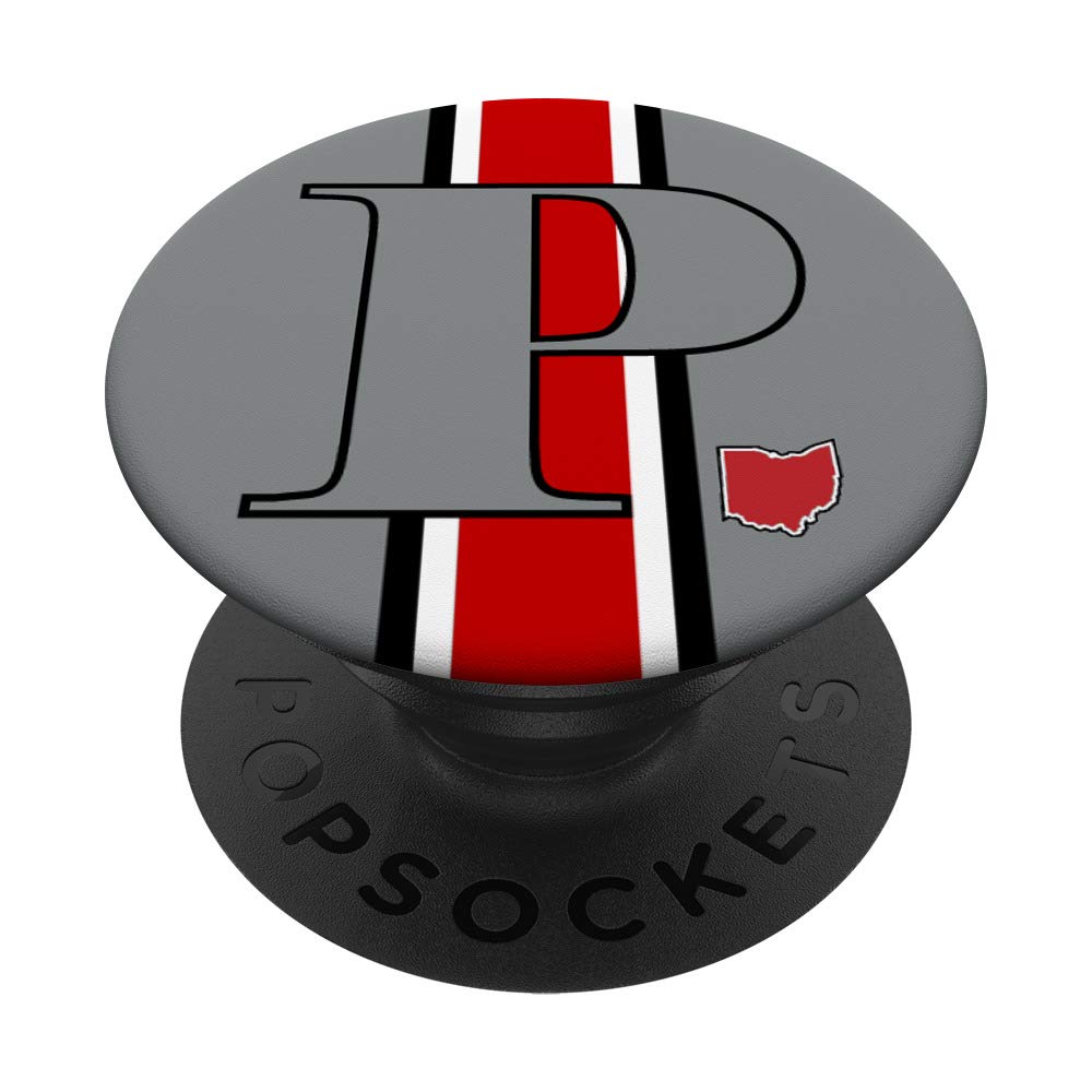 State of Ohio Letter P PopSocket PopGrip: Swappable Phone & Tablet Grip for Secure Hold, Perfect for Travel, Work, and Everyday Use