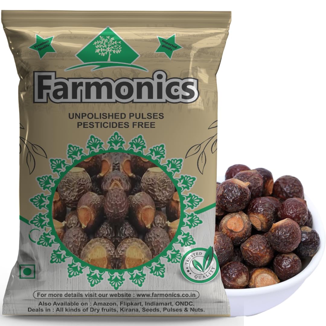 Organic Soap Nuts for Hair Care - Farmonics Whole Dried Reetha (250g) | Natural Shampoo Alternative | Chemical-Free Hair Cleanser for Sensitive Scalp & Eco-Friendly Laundry | Perfect for DIY Beauty & Sustainable Living