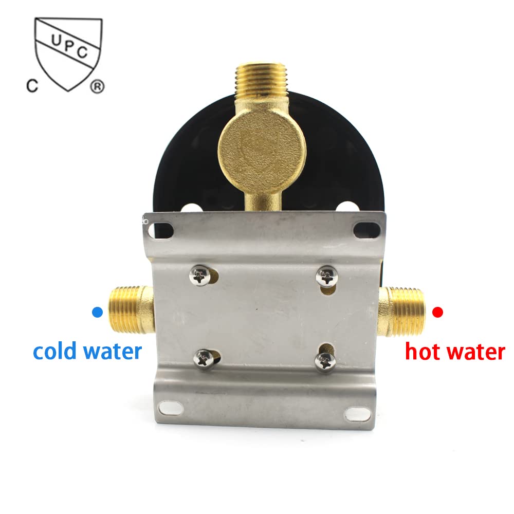 2-Way Solid Brass Shower Diverter Valve Mixer with Chrome Finish - Rough-In Shower Handle Valve Replacement Kit for Bathroom & Shower Renovation