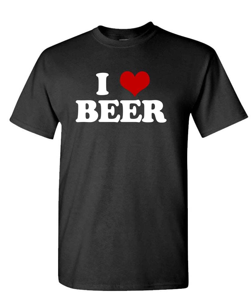 I Heart Beer Love Alcohol Brew Lager ALE T-Shirt - Funny Drinking Tee for Beer Lovers, Bar Parties & Brewery Events