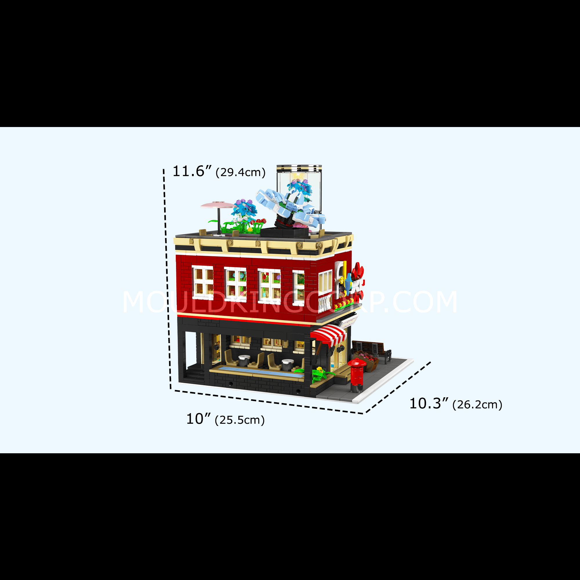 Mould King 16056 NovaTown Flower Shop Building Set - 2,291 Pieces DIY Brick Model Kit for Adults & Teens | Creative Gift for Birthday, Christmas | Home Decoration & Collectible Display