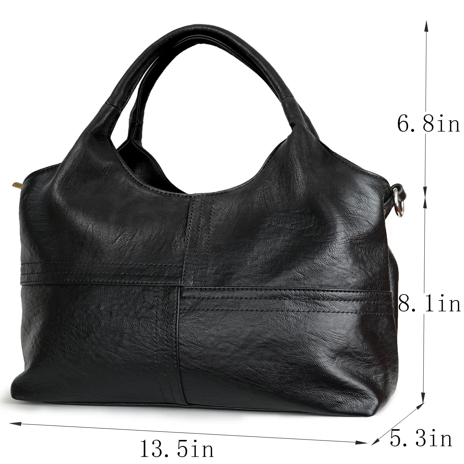 KOGTLA Women's Vegan Leather Shoulder Bag - Top Handle Crossbody Tote Satchel Hobo Purse for Work, Travel & Everyday Use
