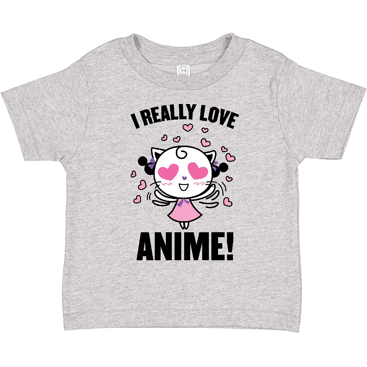 Inktastic I Really Love Anime Cute Cat & Hearts Toddler T-Shirt - Perfect for Kids, Anime Fans & Casual Wear