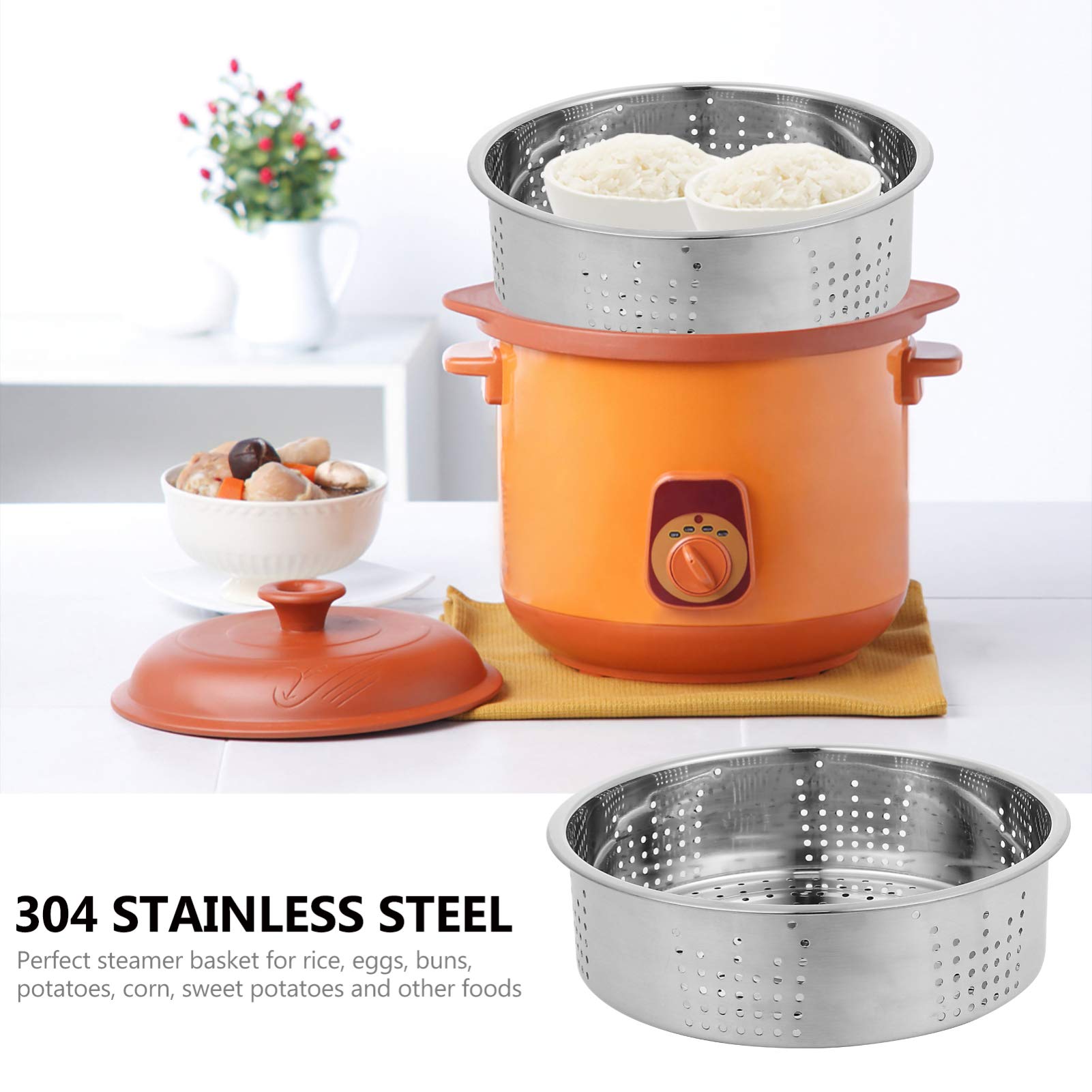 Stainless Steel Steamer Basket Insert for Pressure Cooker & Canner - Hemoton 1-Piece Steam Rack for Tinned Seafood, Electric Canner & Microwave Use - Perfect for Home Kitchen, Meal Prep & Healthy Cooking