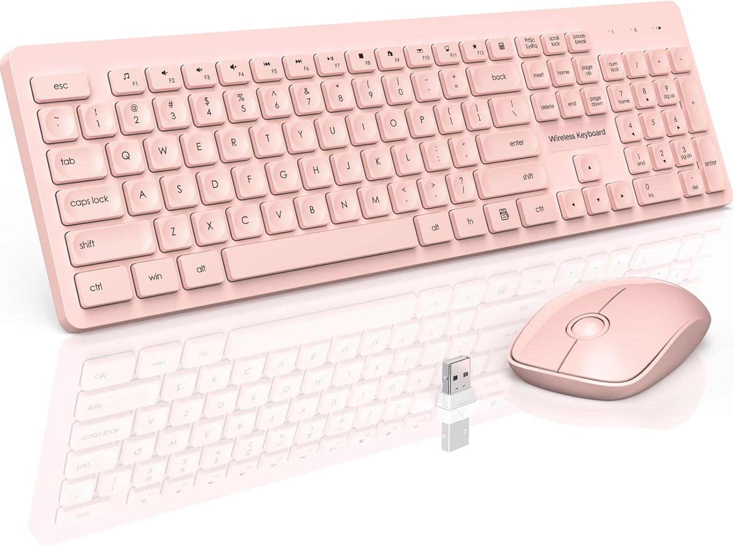 Wireless Keyboard and Mouse Combo, 2.4GHz Ultra-Slim Silent USB Keyboard & Mouse for PC, Laptop, Windows XP/7/8/10/Vista & Mac - Perfect for Office, Home & Gaming Use