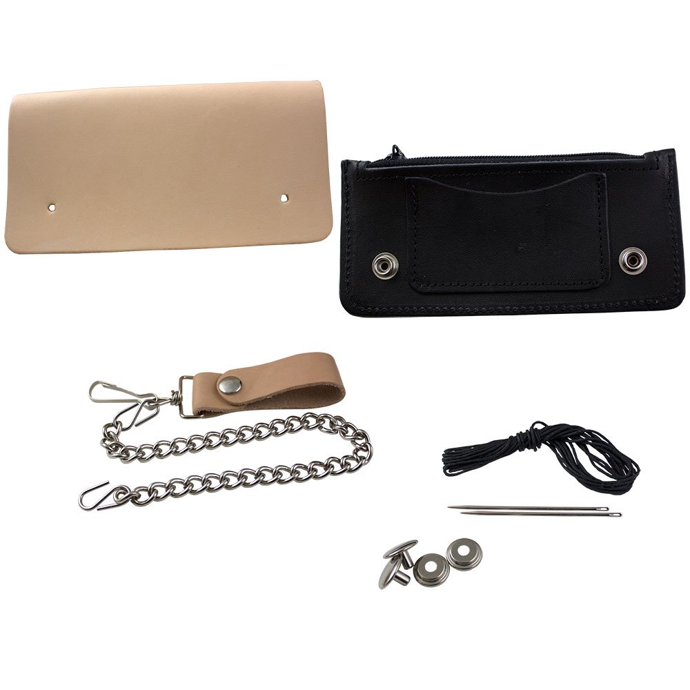 Springfield Leather Black Biker Wallet Kit - Genuine Leather Motorcycle Wallet for Men - Perfect for Riding, Travel & Everyday Use