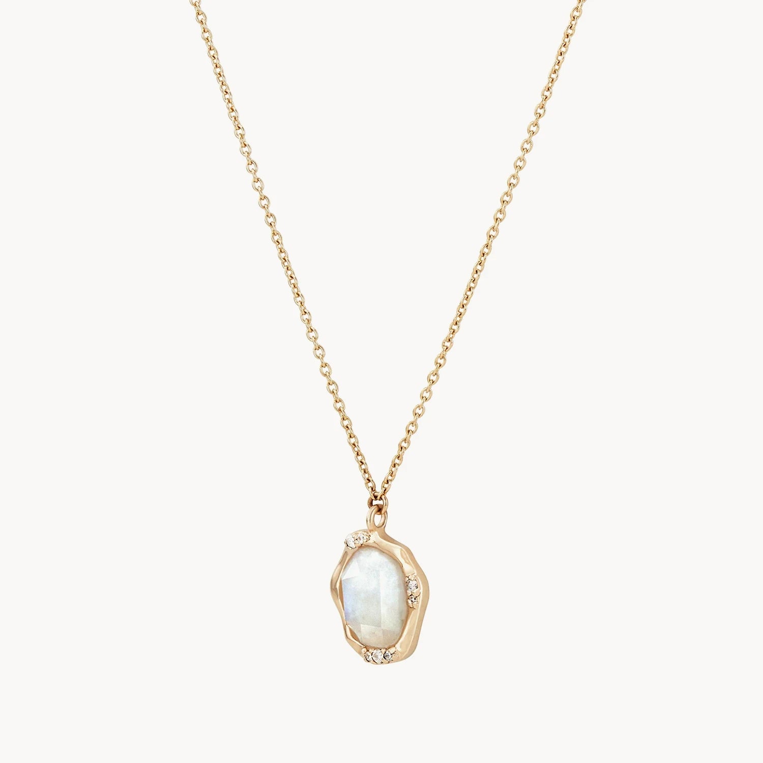 Moonstone Diamond Mood Necklace – Elegant Healing Crystal Jewelry for Women, Perfect for Meditation, Yoga & Spiritual Gifts