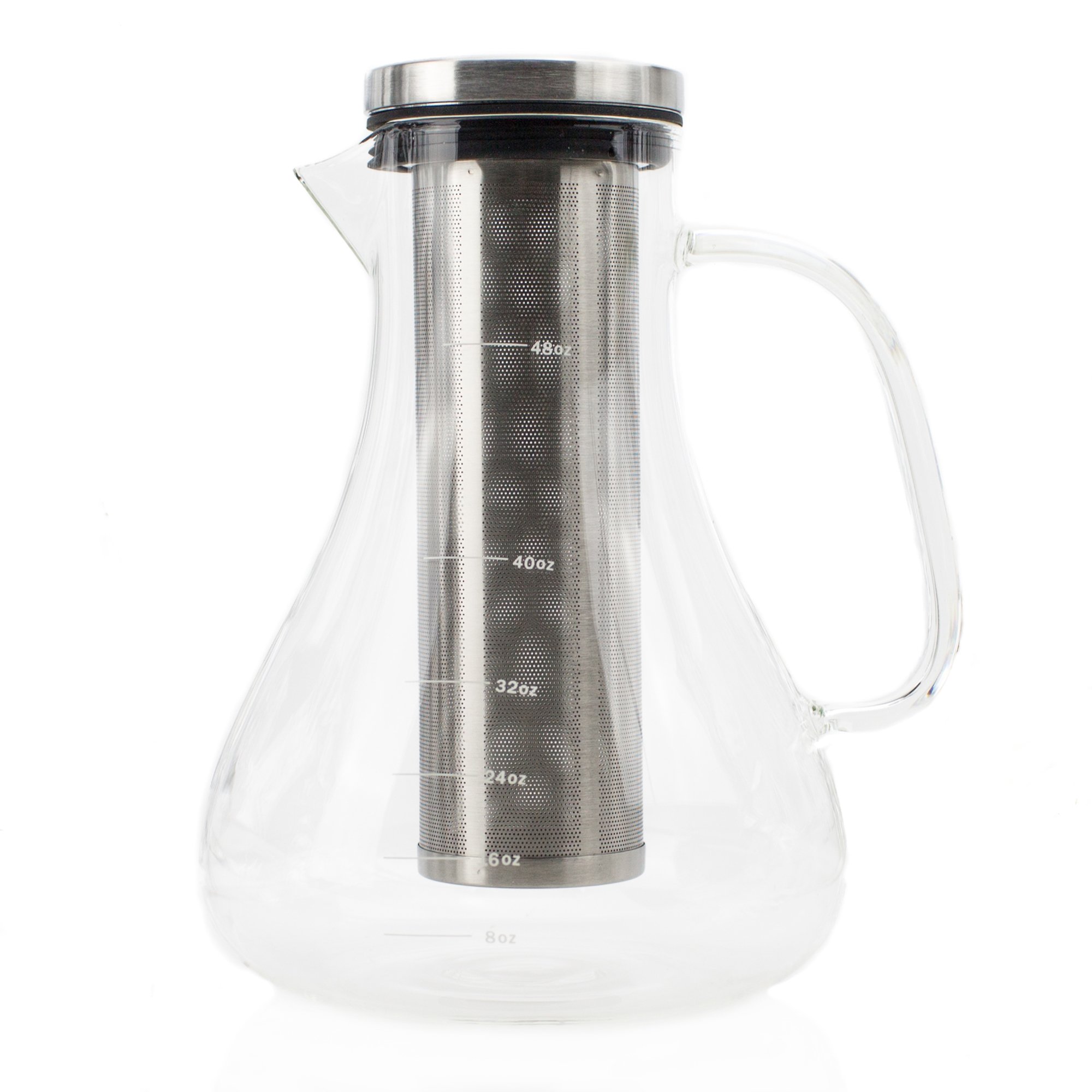 Premium Stonn & Wolln Cold Brew Coffee Maker - 1.5L Glass Carafe with No-Spill Lid & Ergonomic Spout for Smooth Pouring | Perfect for Iced Coffee, Office Use & Home Brewing | Modern Clear Design