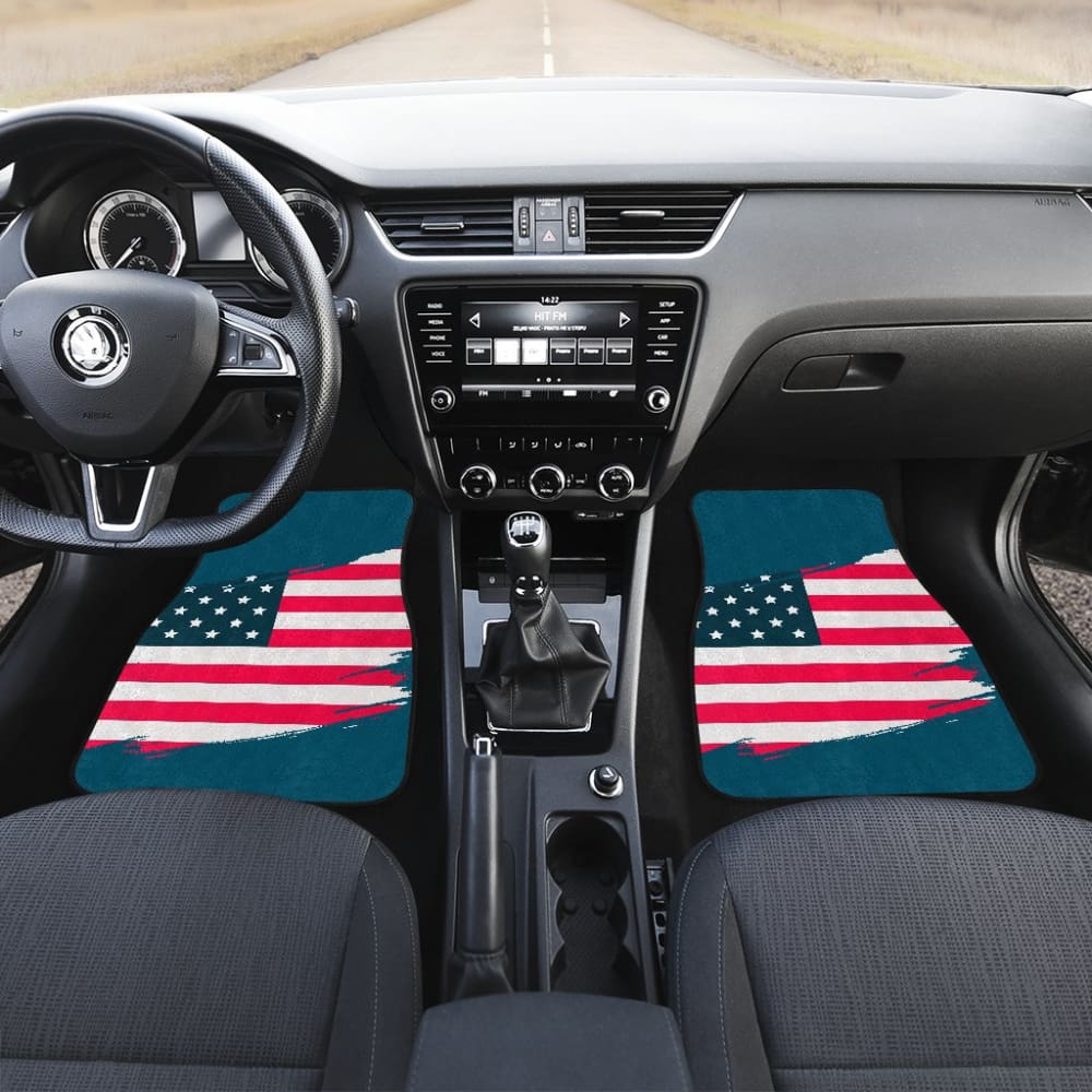 Premium American Flag Car Floor Mats - Blue Stars & Stripes Design - All-Weather Protection for Trucks, SUVs, Sedans - Perfect for 4th of July, Veterans Day & Patriotic Car Decor