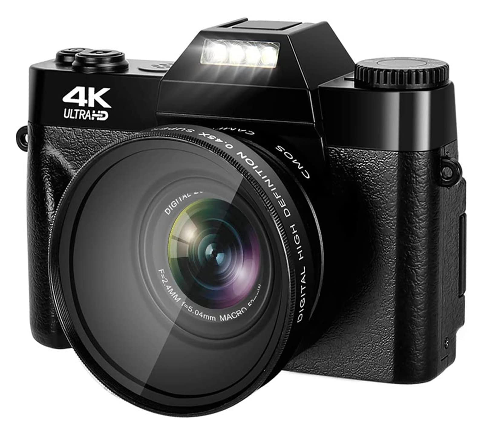 MZZYG 48MP Digital Camera with WiFi, 16X Zoom & Flip Screen - HD Vlogging Camera, Webcam for YouTube, Wide Angle Lens & Filter Included (Perfect for Travel, Vlogging & Live Streaming)