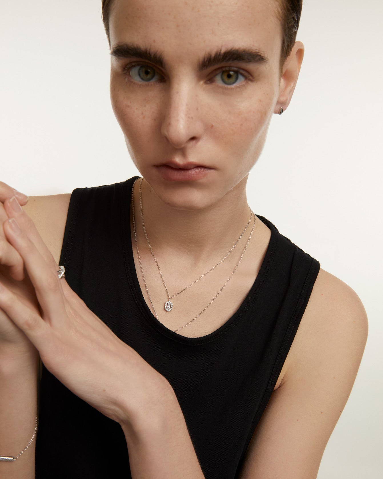 GRID Sentiment Silver Necklace for Women - Minimalist Dainty Layering Chain Jewelry - Perfect for Everyday Wear, Gifts & Special Occasions