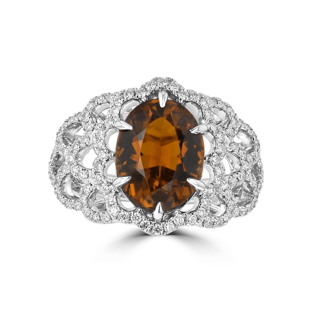 18KT Gold 3.87 CT Tourmaline & 0.87 CTW Diamond Accent Ring for Women - Elegant Jewelry Gift for Anniversary, Engagement & Special Occasions