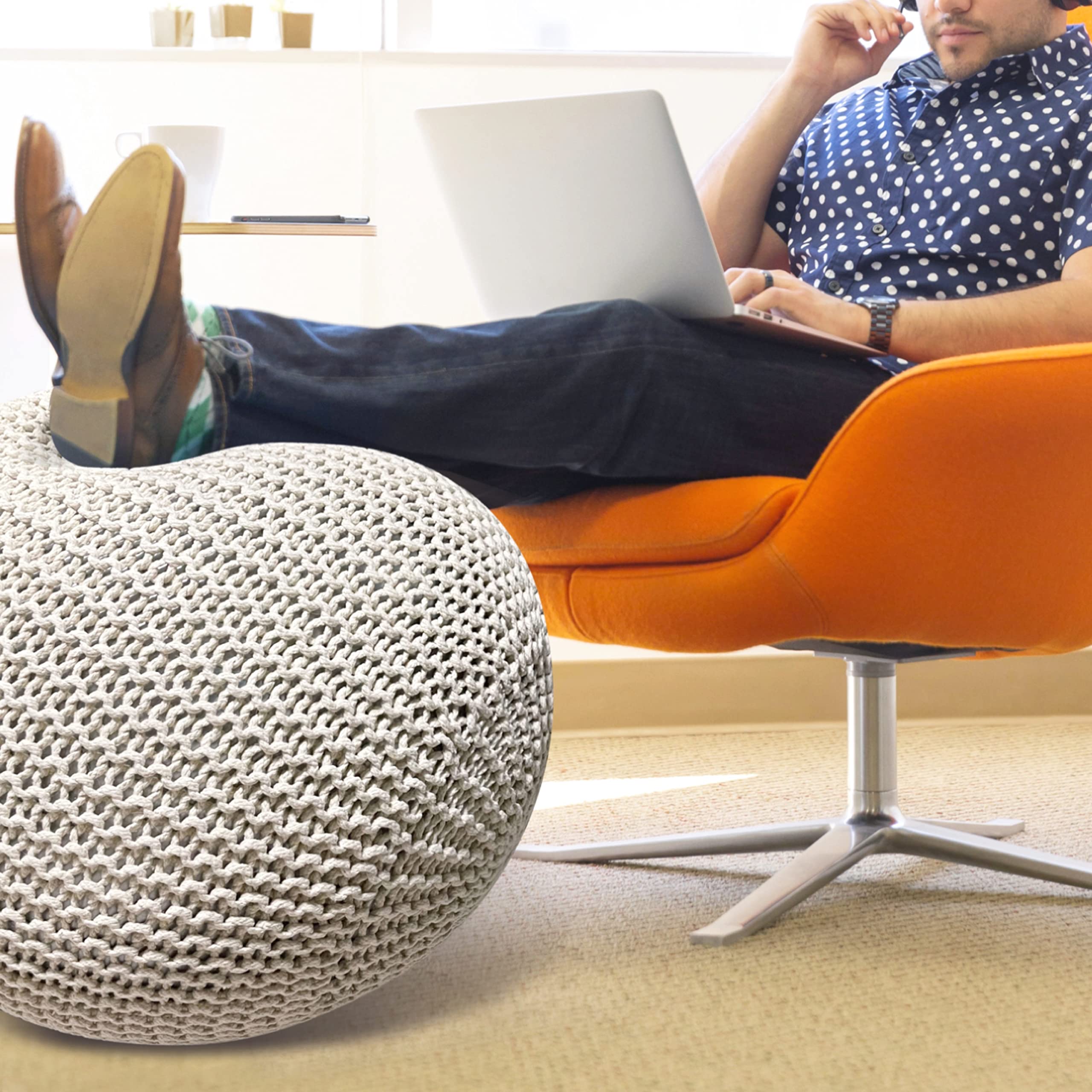 Handmade Cotton Rope Yoga Ball Chair Cover - 26