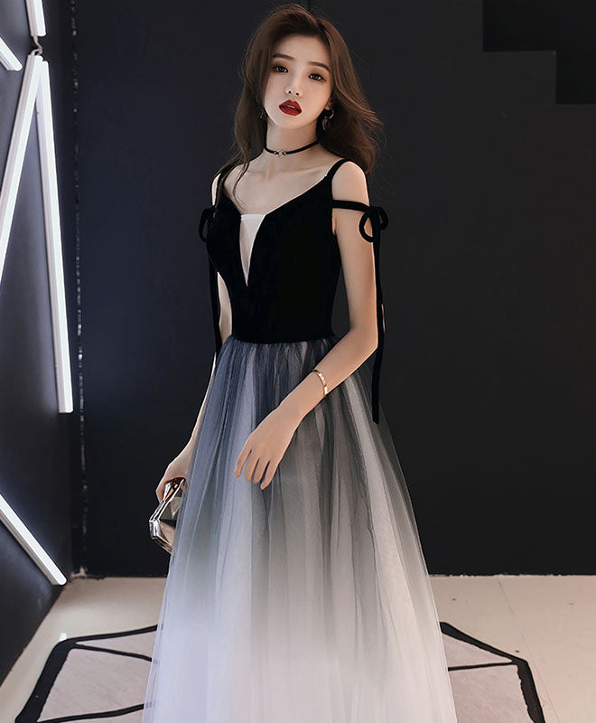 Elegant Black Tulle Long Prom Dress for Women - Formal Evening Gown for Homecoming, Ball, and Special Occasions