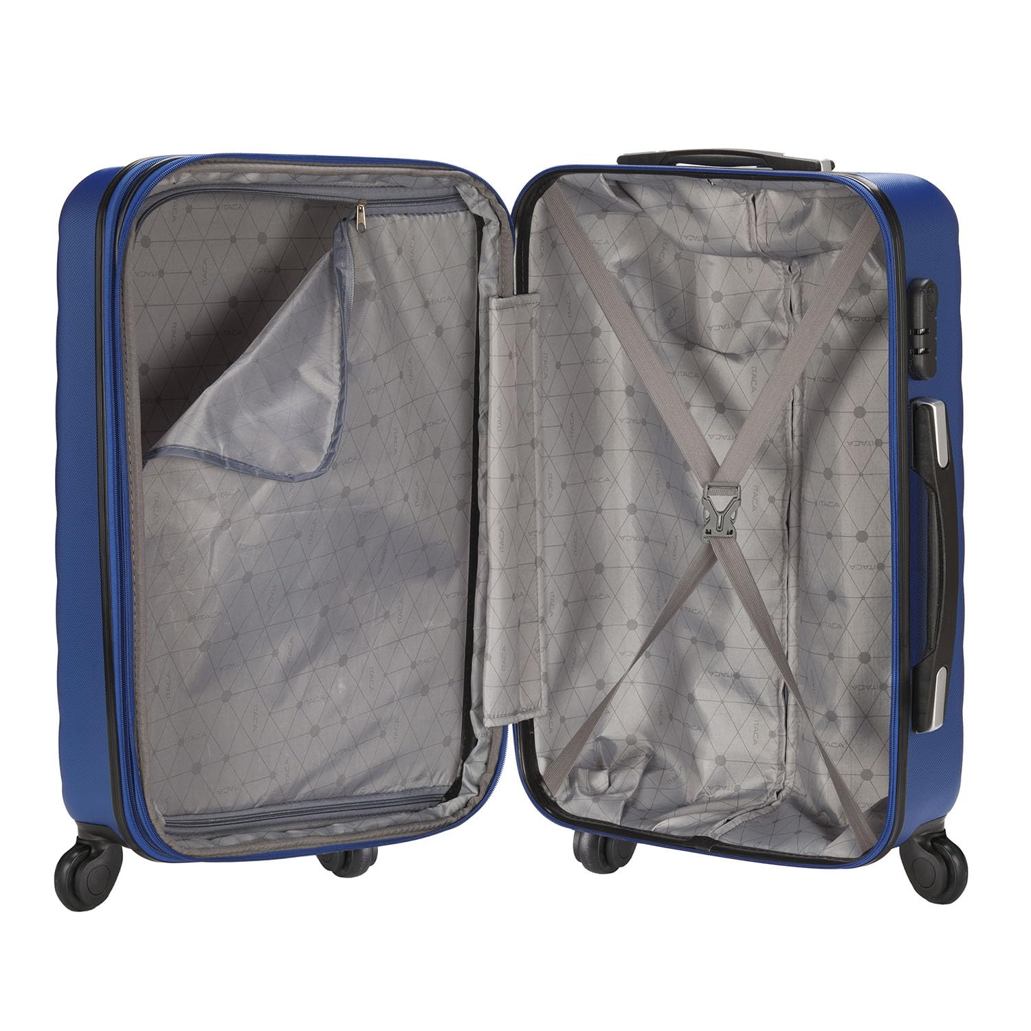 ITACA 55cm Blue Unisex Carry-On Luggage for Adults - Perfect for Air Travel, Business Trips & Weekend Getaways