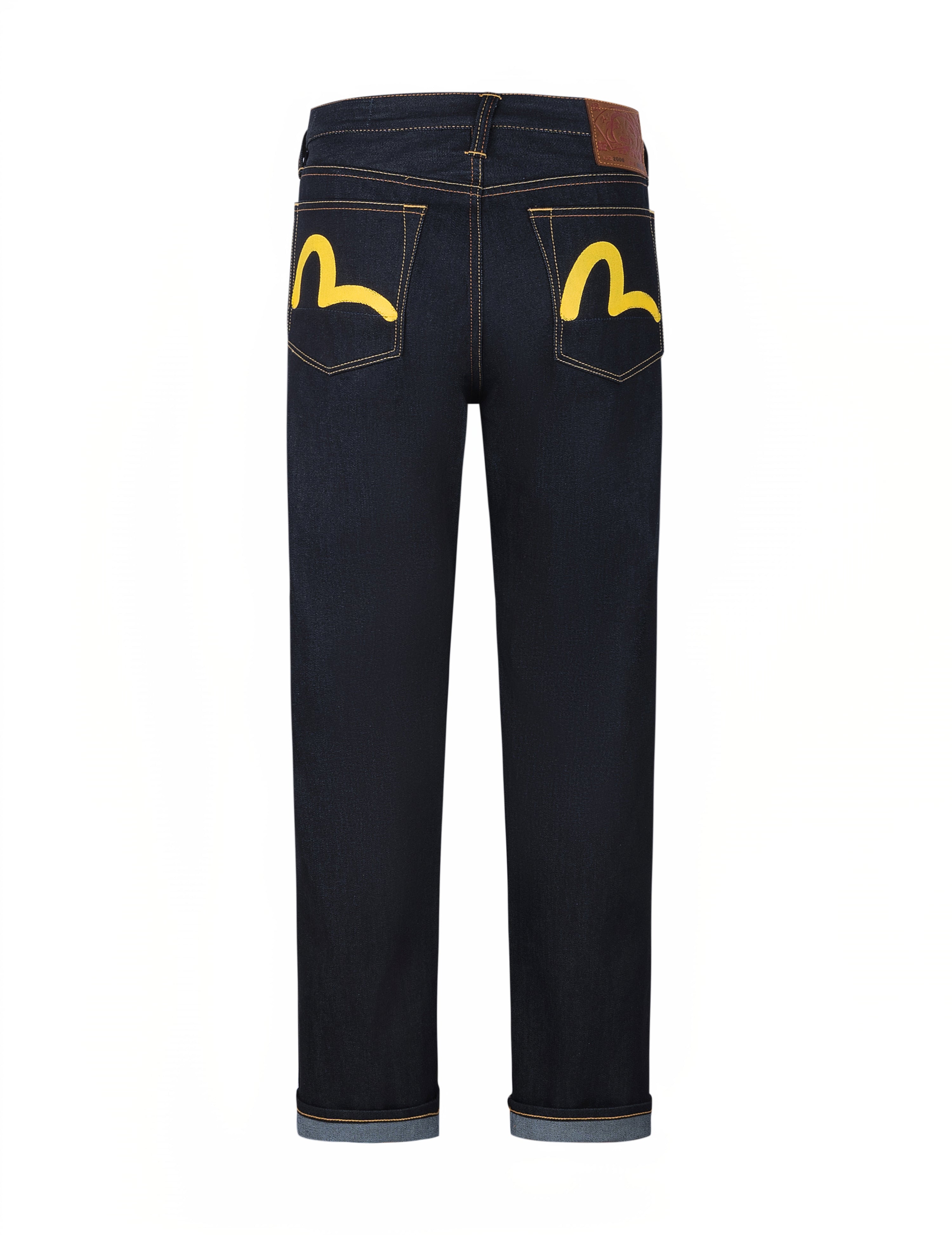 Yellow Seagull Print Regular Fit Women's Jeans #2000 - Casual Denim Pants for Everyday Wear, Street Style & Summer Outfits