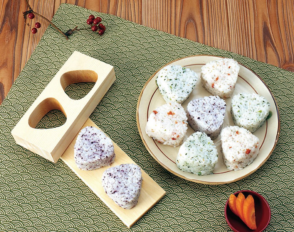 Yamako Onigiri Mold Rice Ball Set - 2 Hole Japanese Sushi Press for Perfect Rice Balls | Great for Bento Boxes, Lunch Prep & Home Cooking