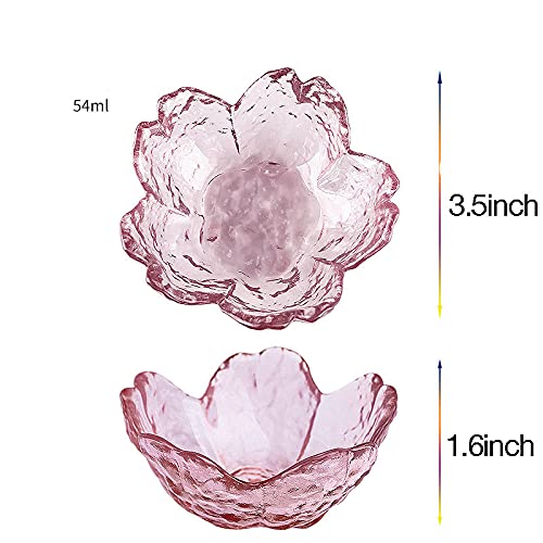 8-Piece Glass Sakura-Shaped Seasoning Dishes - Small Dipping Bowls & Appetizer Plates Set for Sushi, Soy Sauce, Snacks - Perfect for Japanese Dining, Party Serving & Home Kitchen Decor