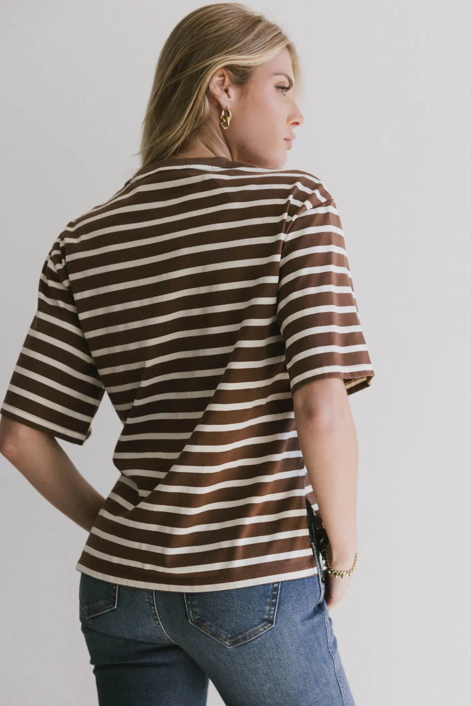 Freddie Striped Brown T-Shirt for Men | Soft Cotton Casual Tee | Perfect for Everyday Wear, Outings & Layering