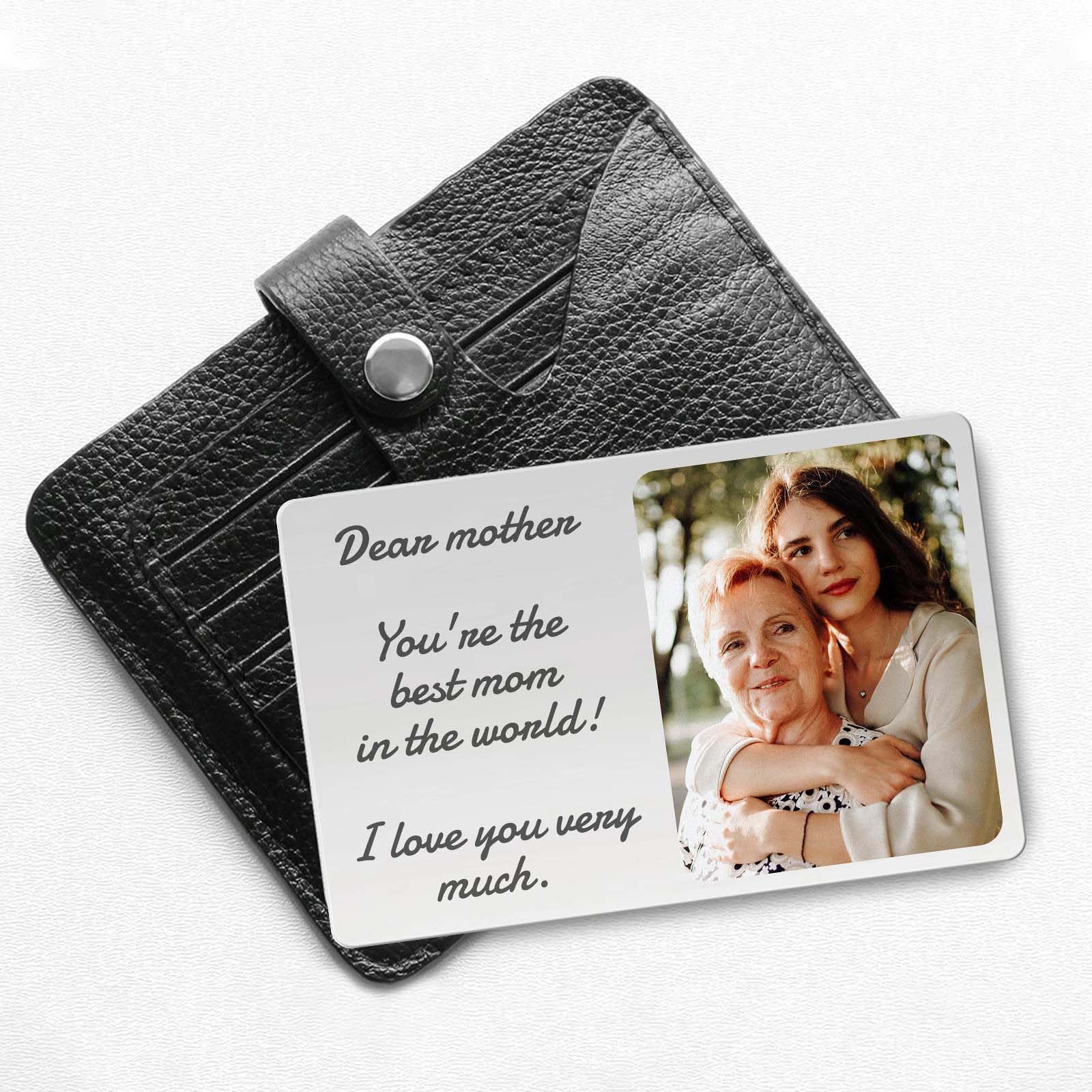Personalized Custom Engraved Metal Wallet Card with Photo & Text - Romantic Birthday Gift for Him Her (Silver) | Perfect for Anniversaries, Valentine's Day & Keepsake Memories