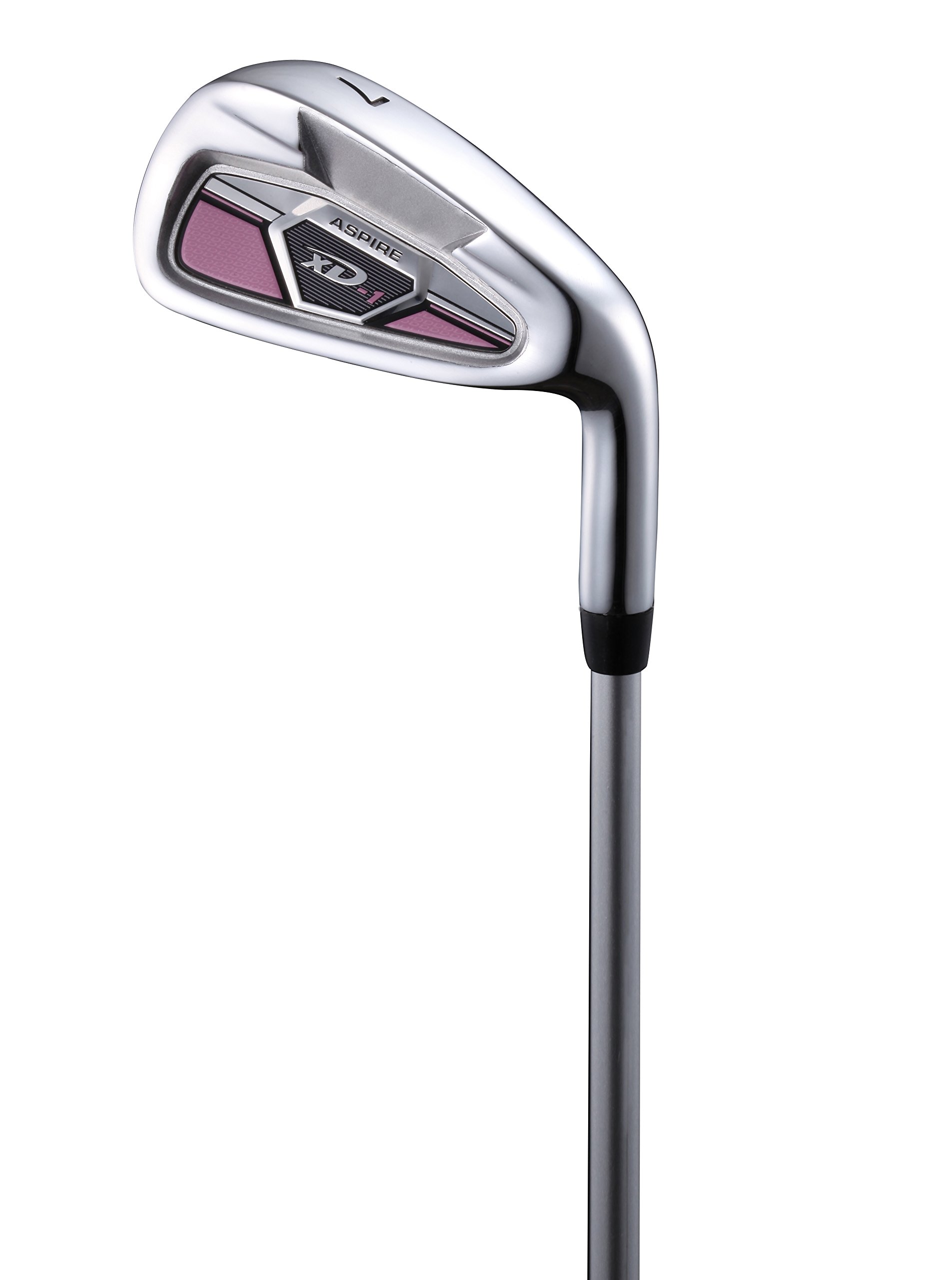 **Aspire XD1 Women's Right-Handed Golf Club Set - Driver, Fairway, Hybrid, 6-PW Irons, Putter, Stand Bag, 3 Headcovers - Ultra-Light Graphite Shafts, 3 Size Options (Pink) - Perfect for Beginners & Intermediate Female Golfers**    *(Use Case: Ideal for ladies looking for a complete golf set with lightweight graphite shafts, stylish pink design, and versatile club selection for practice, tournaments, or casual weekend play.)*
