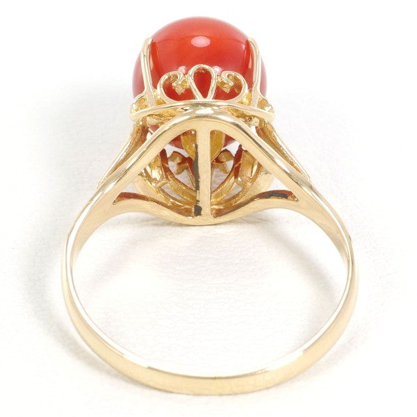 18K Yellow Gold Coral Ring for Women - Elegant Handmade Jewelry Gift for Anniversary, Birthday & Special Occasions | Perfect for Beach Weddings & Summer Fashion Accessories