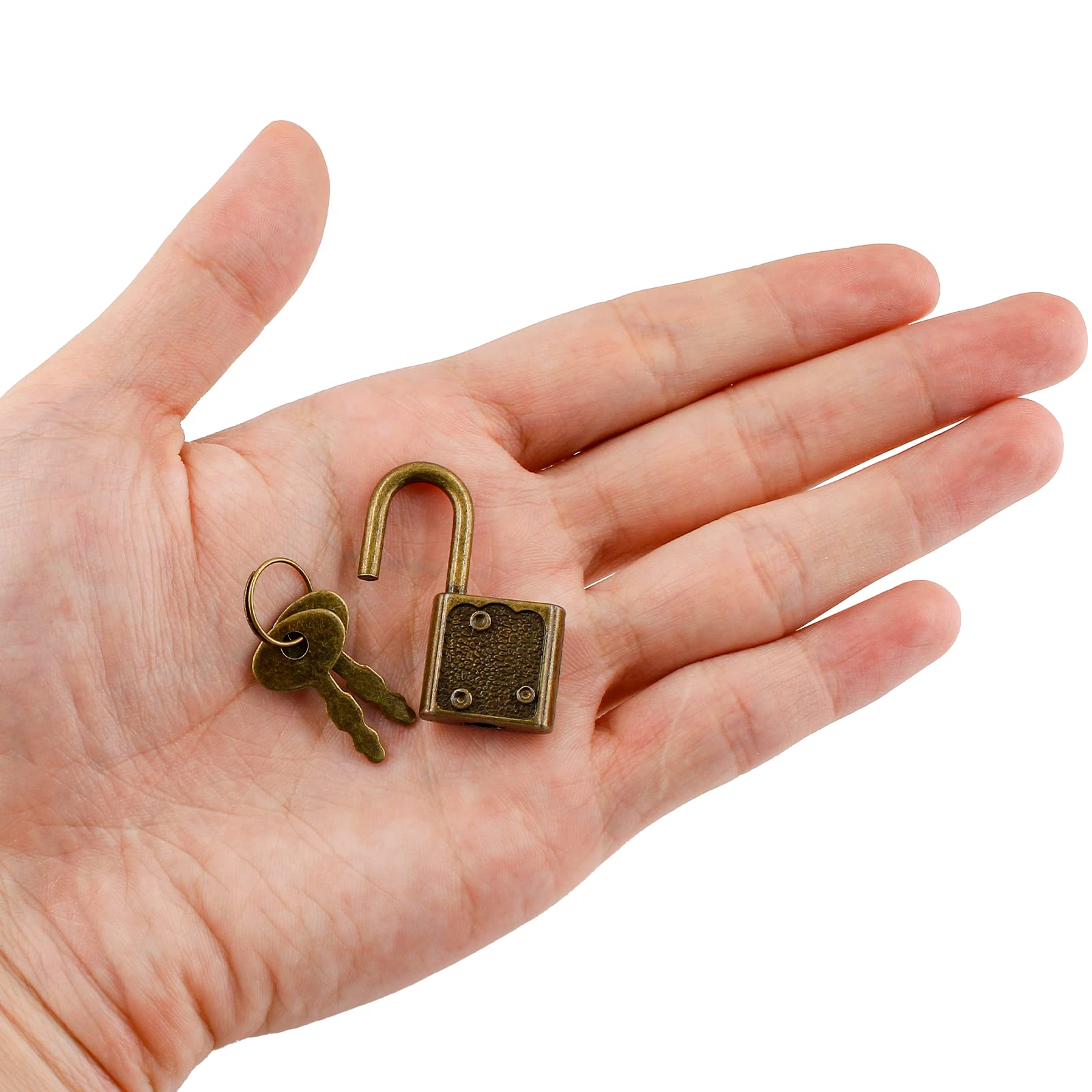 Mini Luggage Lock with Key - Small Vintage Bronze Padlock for Suitcase, Backpack, Diary & School Supplies (15Pcs) - Perfect for Travel, School & Home Security