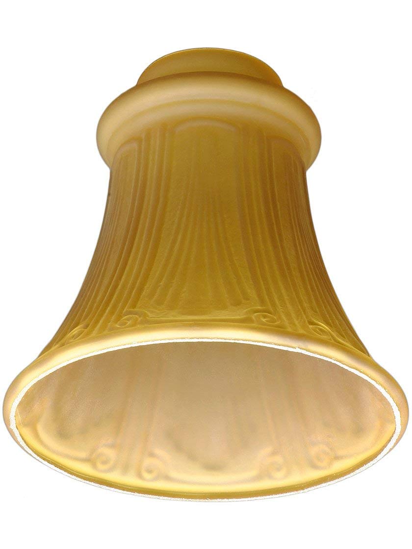 B&P Lamp® 5.5英寸高缎面琥珀色灯罩，2.25英寸唇形适配器，适用于客厅、卧室和餐厅照明