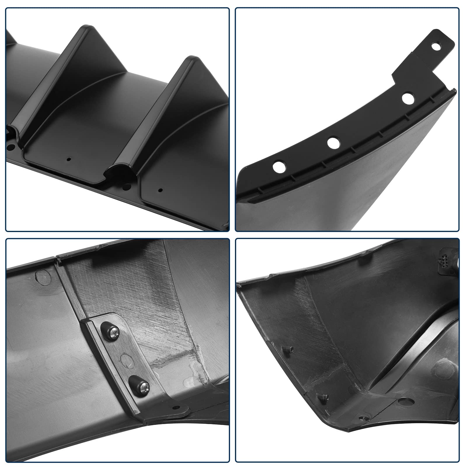 FREEMOTOR802 Rear Diffuser for 2015-2023 Dodge Challenger | IKON V1 Style Matte Black PP Bumper Lip Valance | 4-Piece Shark Fin Splitter Kit | Enhances Aerodynamics & Sporty Look for Street Racing & Car Shows
