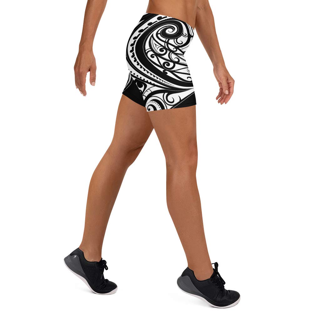 Atikapu Maori Tattoo Design Women's High-Waist Yoga Leggings - Breathable Workout Pants for Gym, Running & Fitness | Stylish White Compression Tights for Dance & Activewear