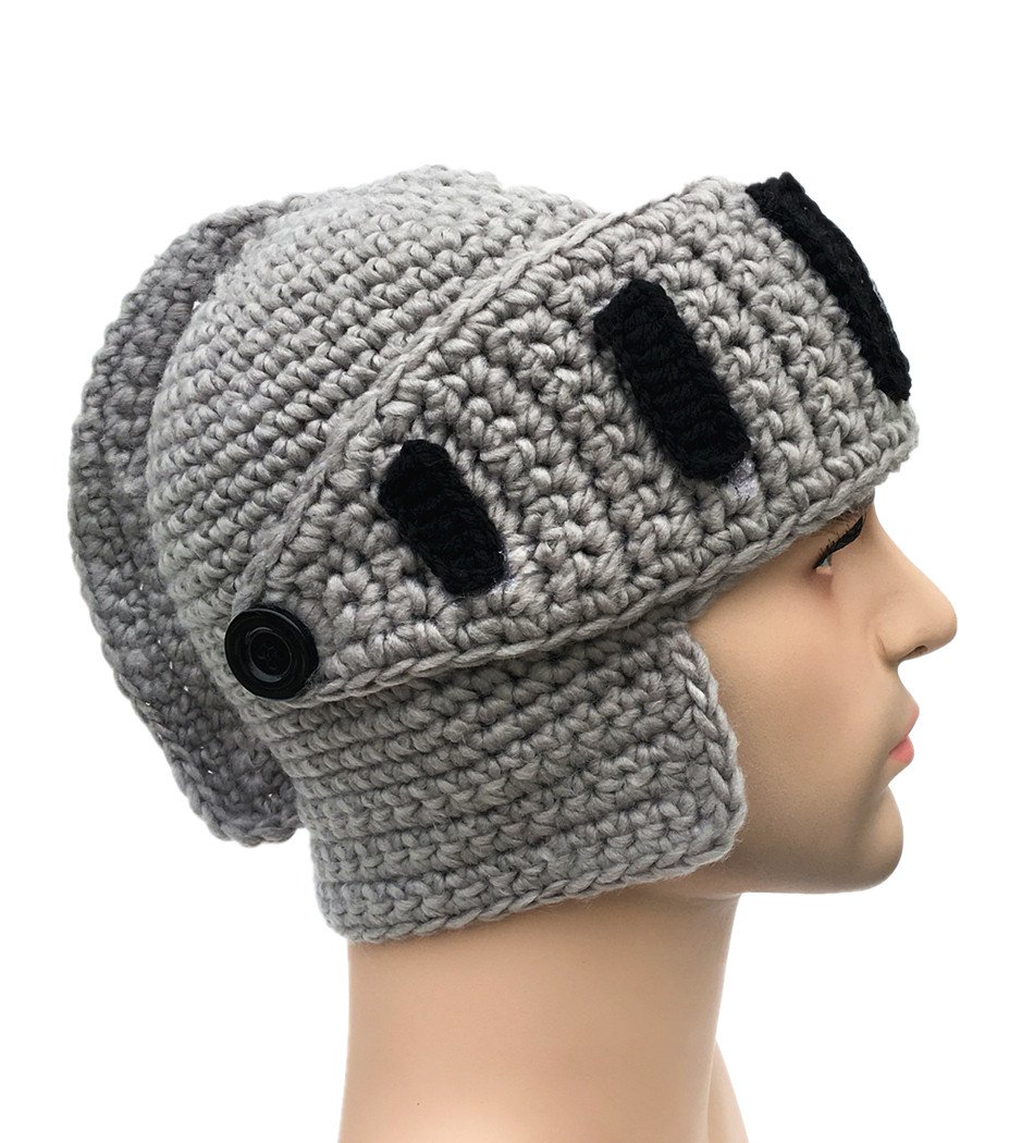 Men's & Women's Beard Hat Beanie - Warm Knit Roman Knight Cosplay Cap for Halloween & Medieval Costume Parties