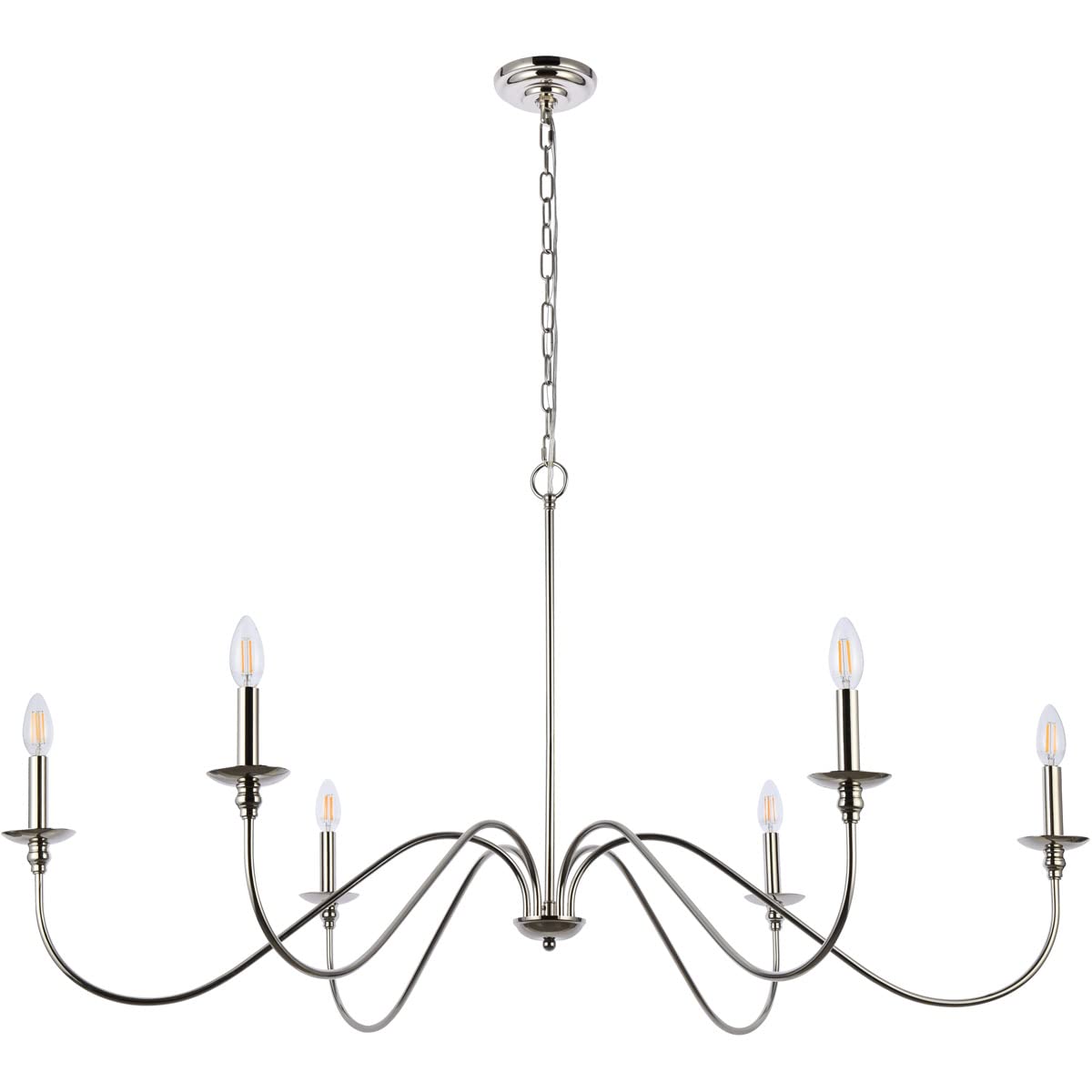 Rohan Collection 6-Light Chandelier - Modern Crystal Ceiling Light Fixture for Dining Room, Living Room & Bedroom | Elegant Lighting for Home Decor & Interior Design