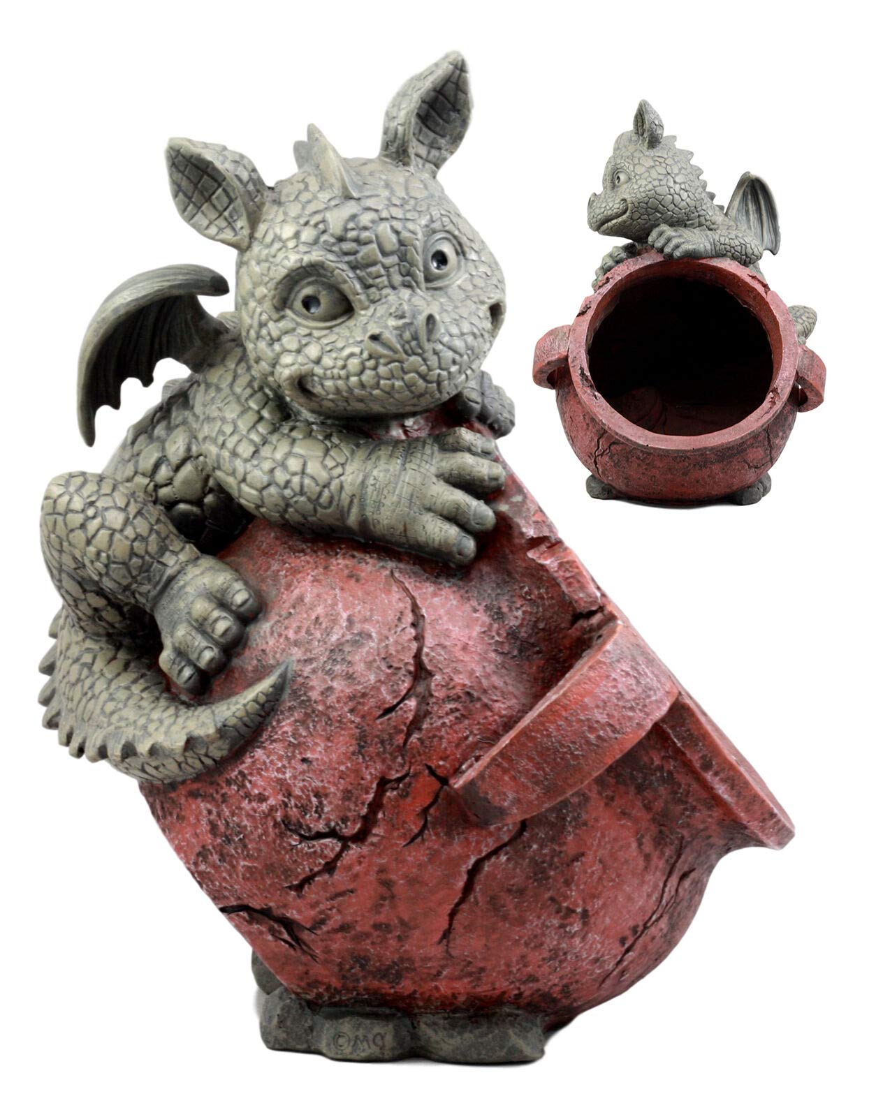 HomDEc Playful Climbing Dragon Planter Pot - 12.5 Inch Tall Unique Home & Garden Decor for Indoor Plants, Patio, Balcony - Perfect Gift for Plant Lovers & Fantasy Decor Enthusiasts